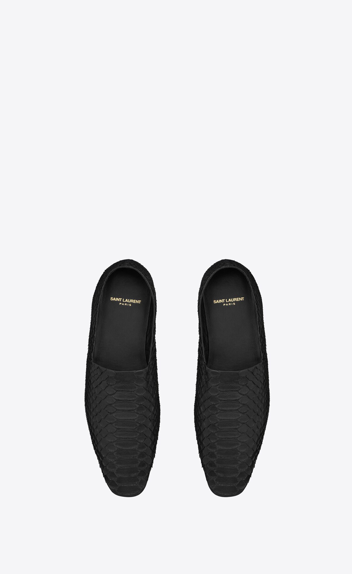 YSL Leon Slippers In Python Black | TMZKF6378