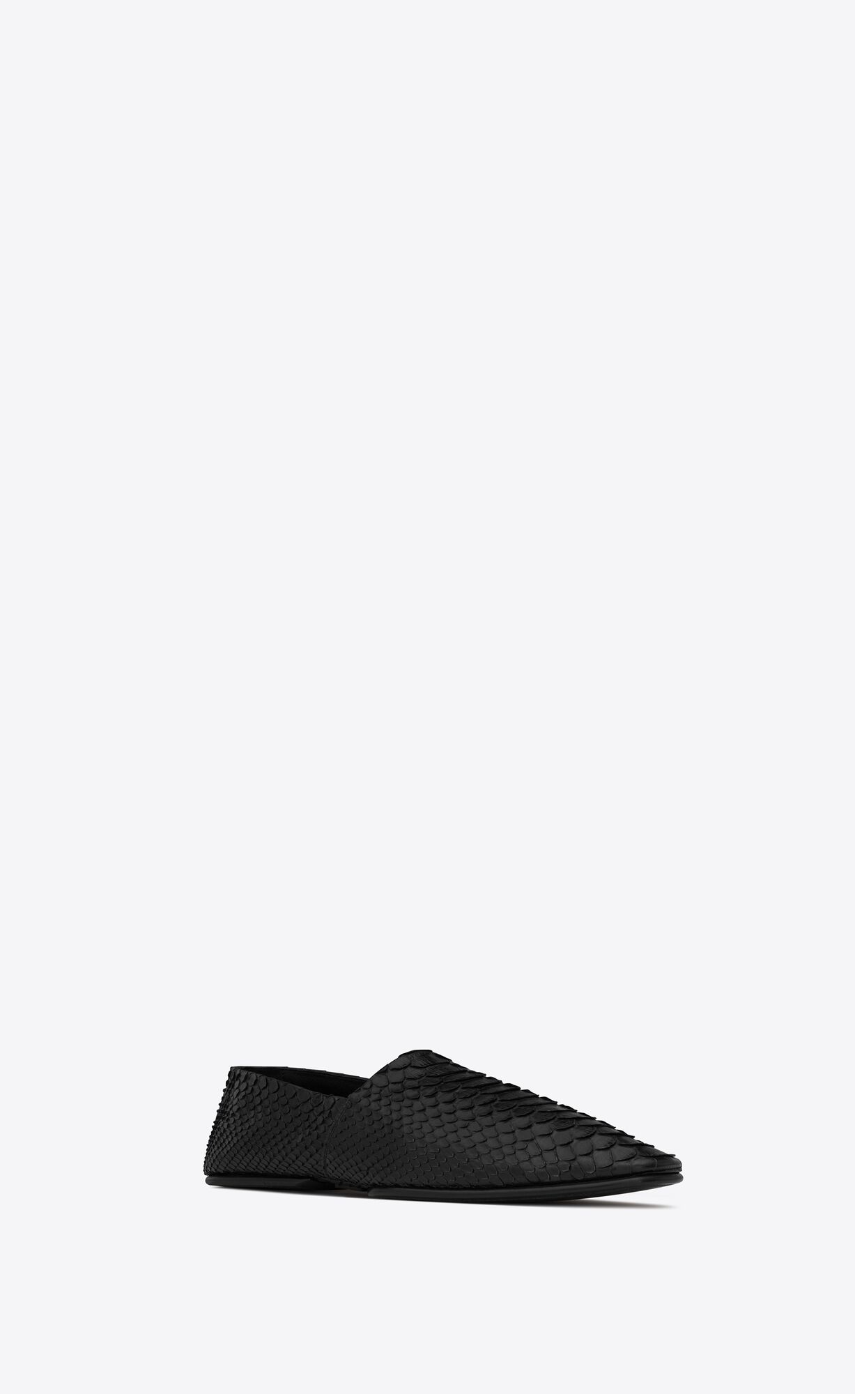 YSL Leon Slippers In Python Black | TMZKF6378