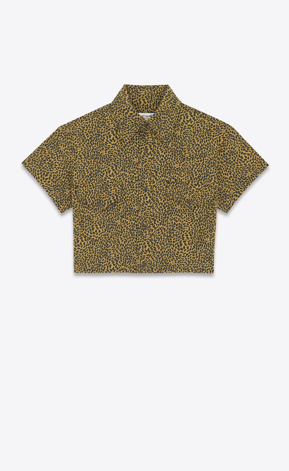 YSL Leopard-print Cropped Shirt Leopard | GEOHR3286