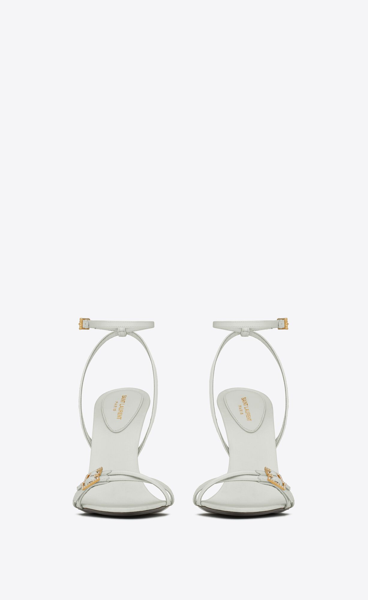 YSL Lila Sandals In Crepe Satin Slight Green | ZVPOX9753