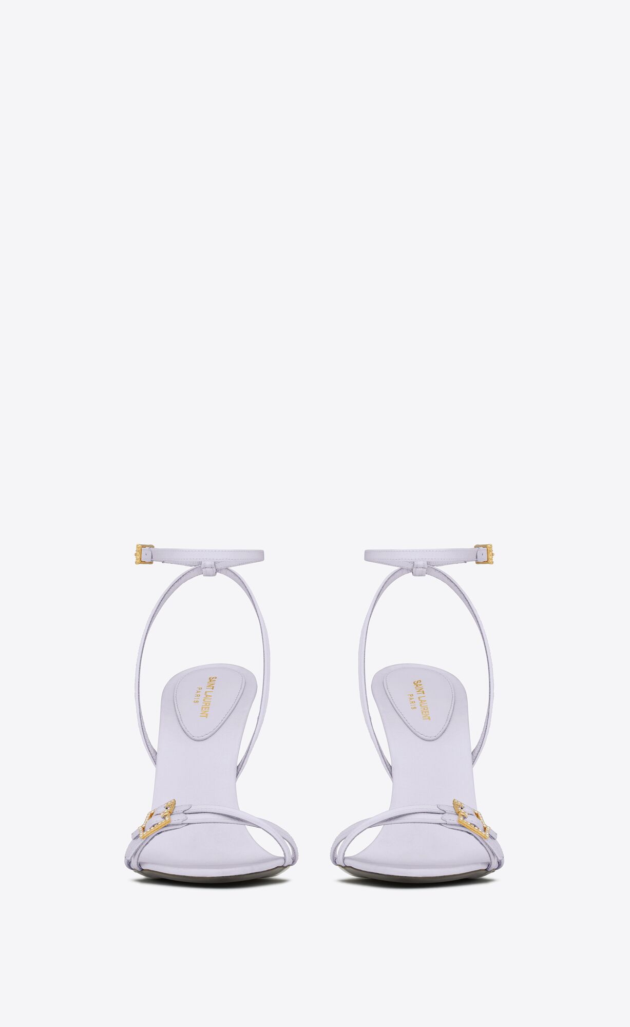 YSL Lila Sandals In Crepe Satin Soft Lila | NVHGB0276