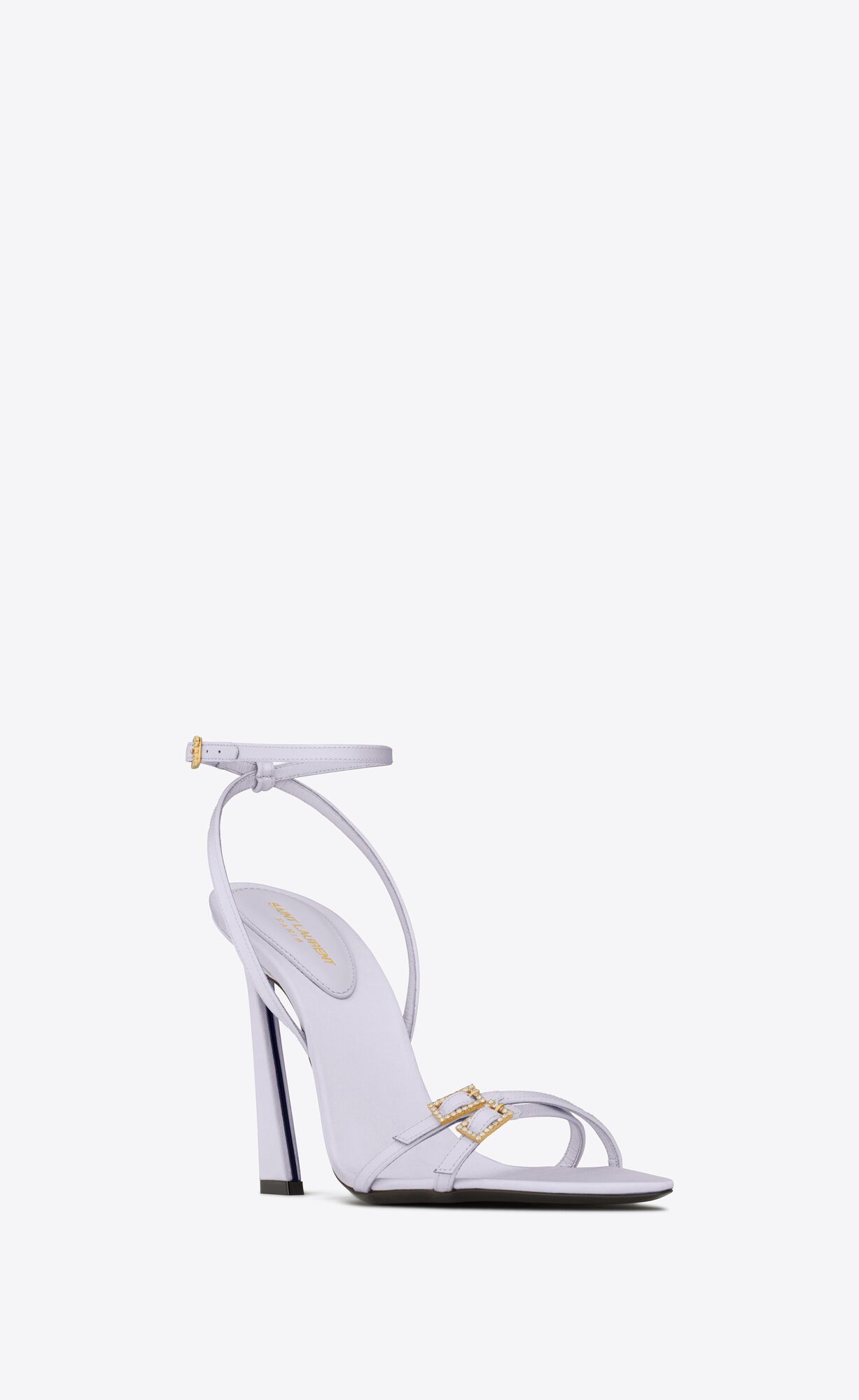 YSL Lila Sandals In Crepe Satin Soft Lila | NVHGB0276