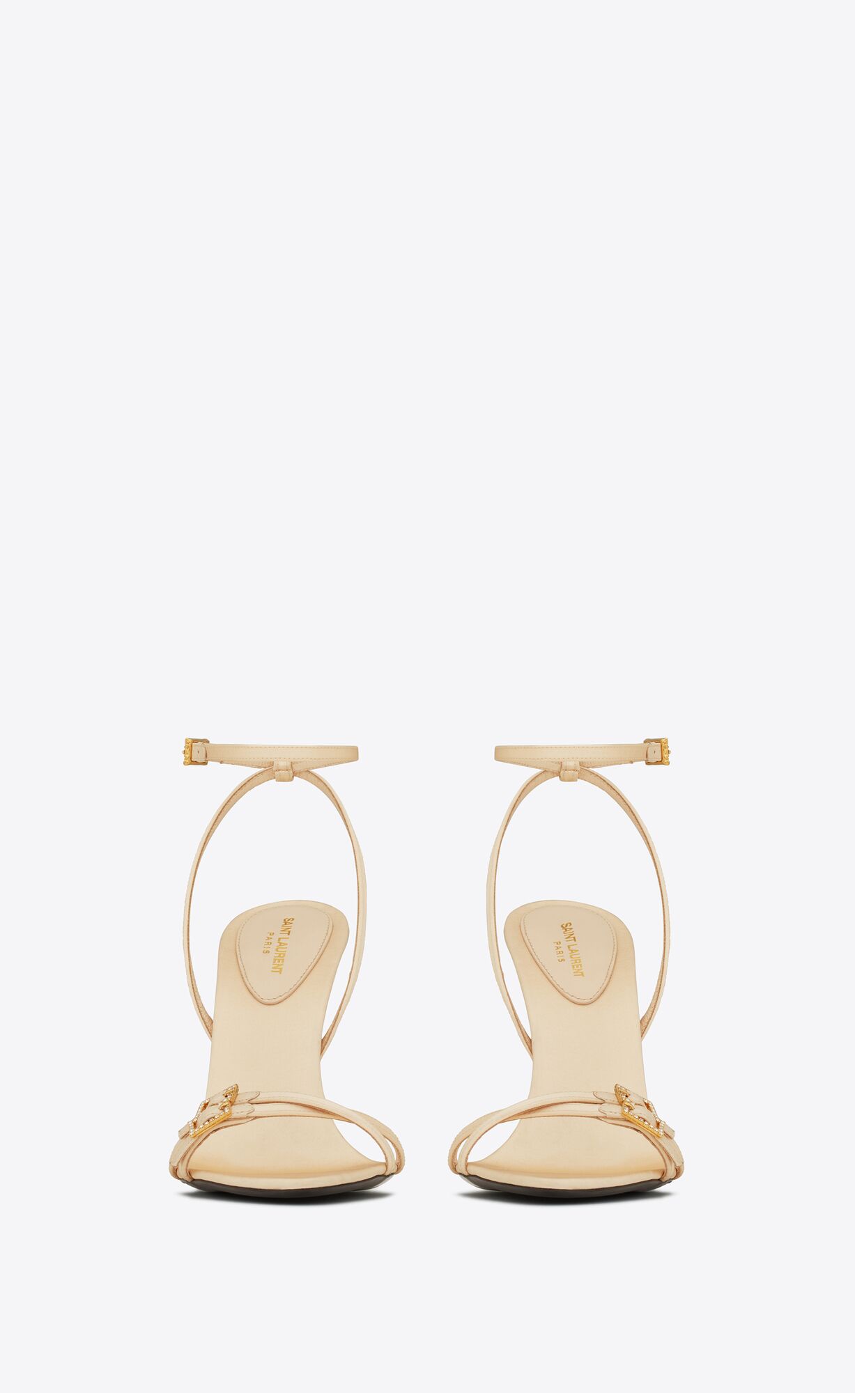 YSL Lila Sandals In Crepe Satin Soft Nude | BIAJY6079