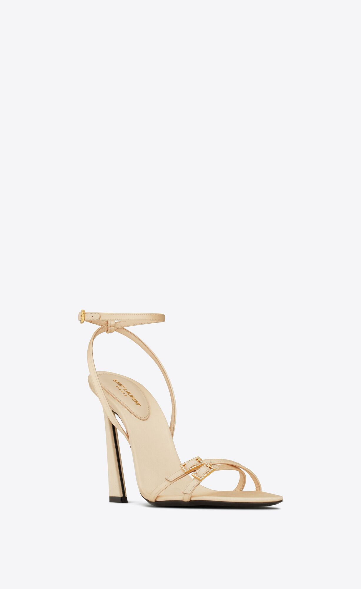 YSL Lila Sandals In Crepe Satin Soft Nude | BIAJY6079