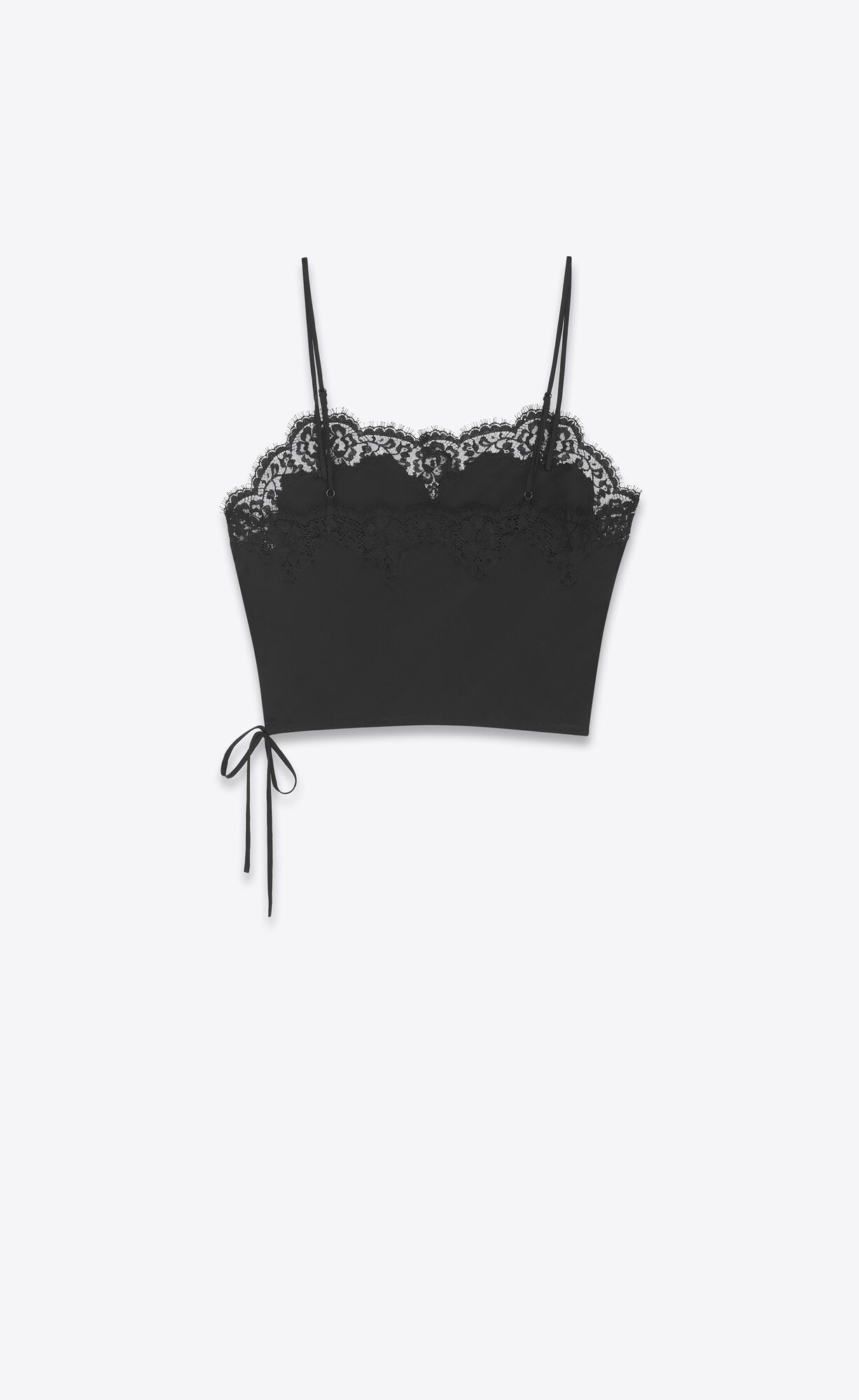 YSL Lingerie Top In Silk Satin Black | QNJRW2631