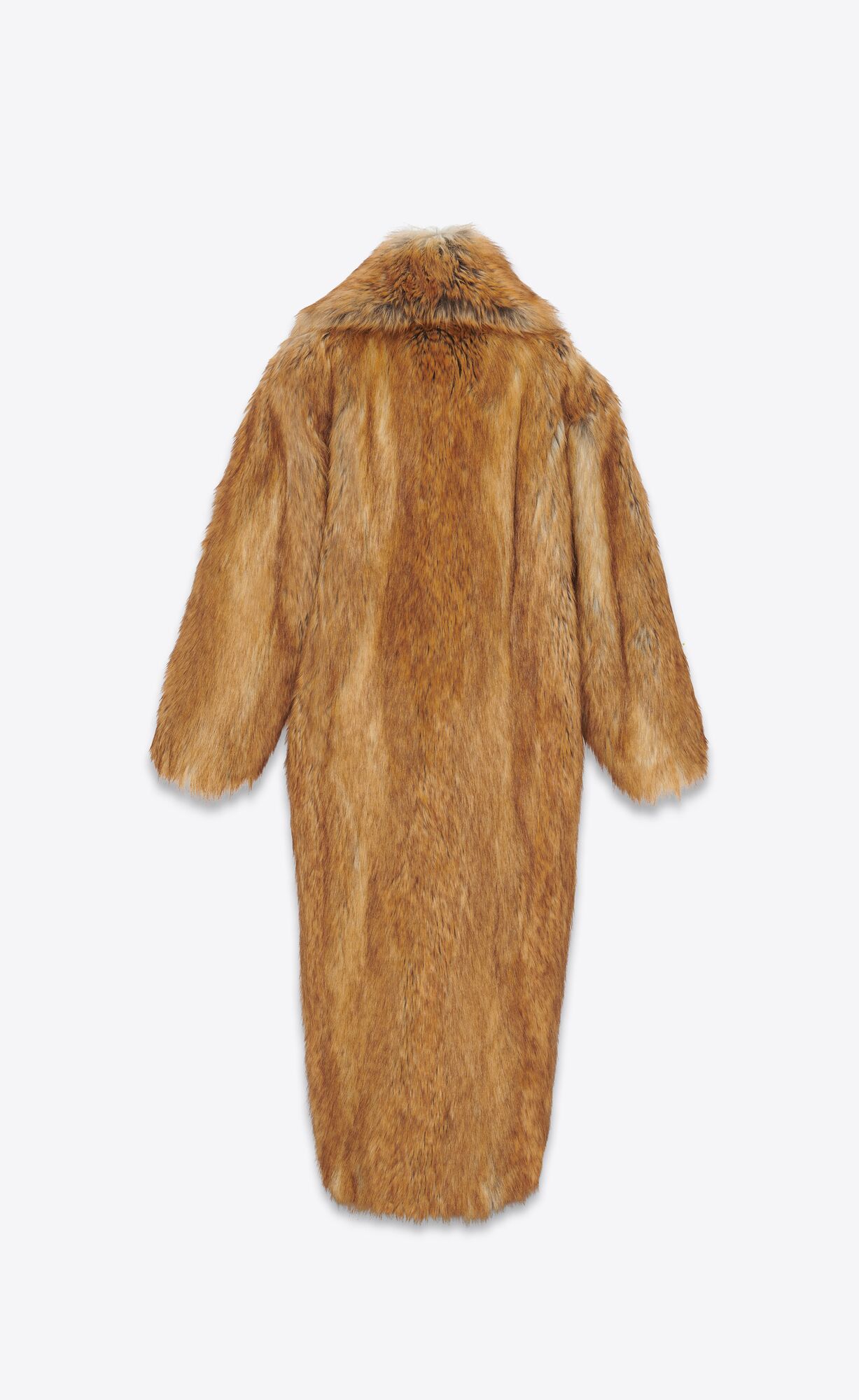 YSL Long Coat In Animal-free Fur Fauve | LQWMA3906