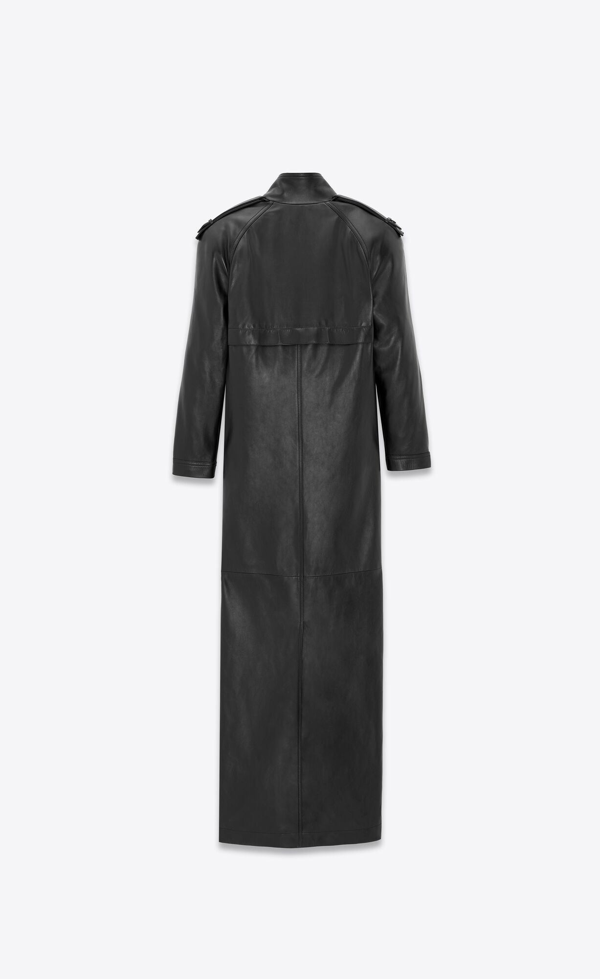 YSL Long Coat In Lambskin Black | NQVKA1673