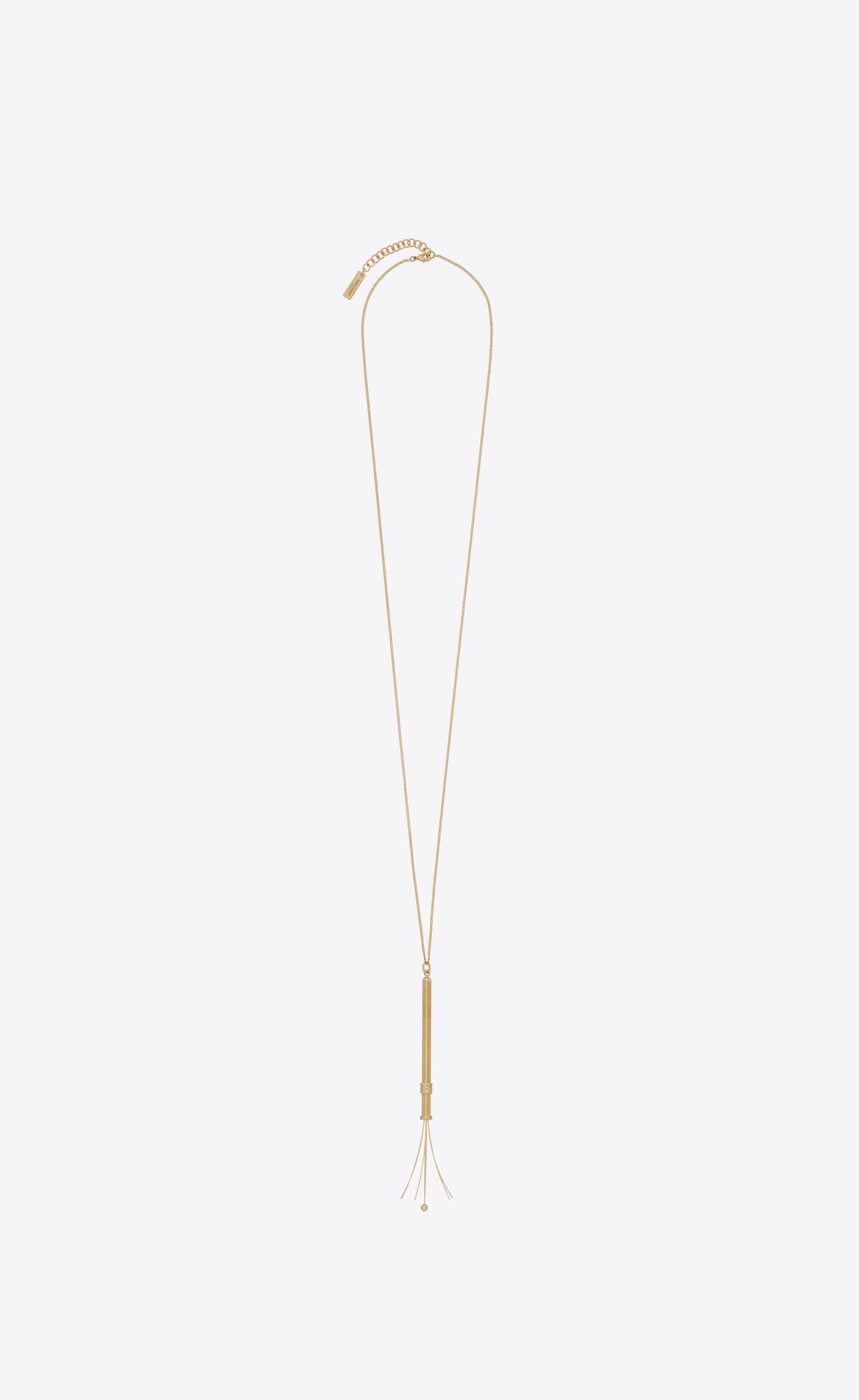 YSL Long Cocktail Stirrer Necklace In Metal Gold | BVPGX9572