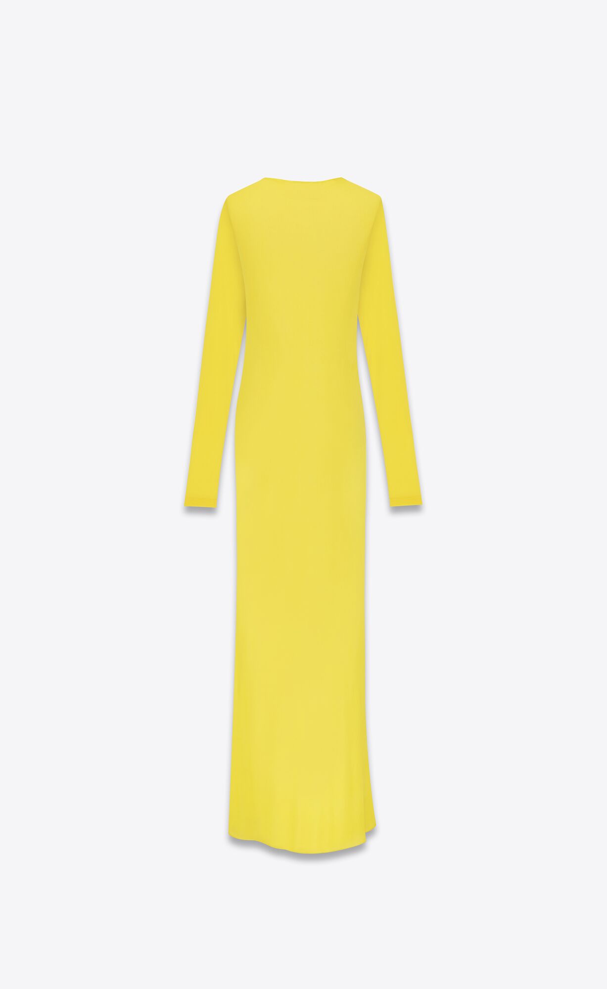 YSL Long Draped Dress In Crepe Jersey Jaune Vif | URTFZ6295