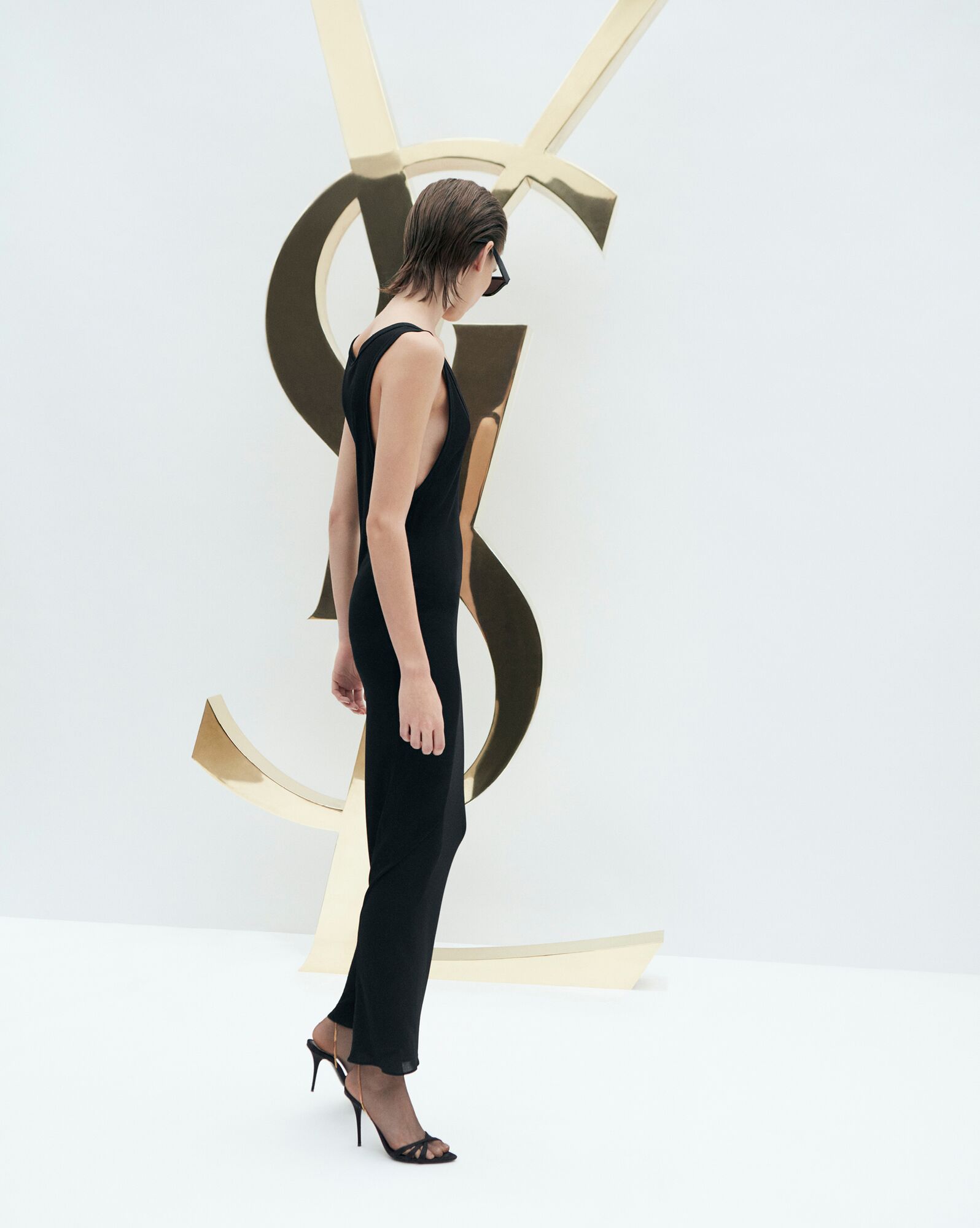 YSL Long Dress In Jersey Black | GXYJK4153