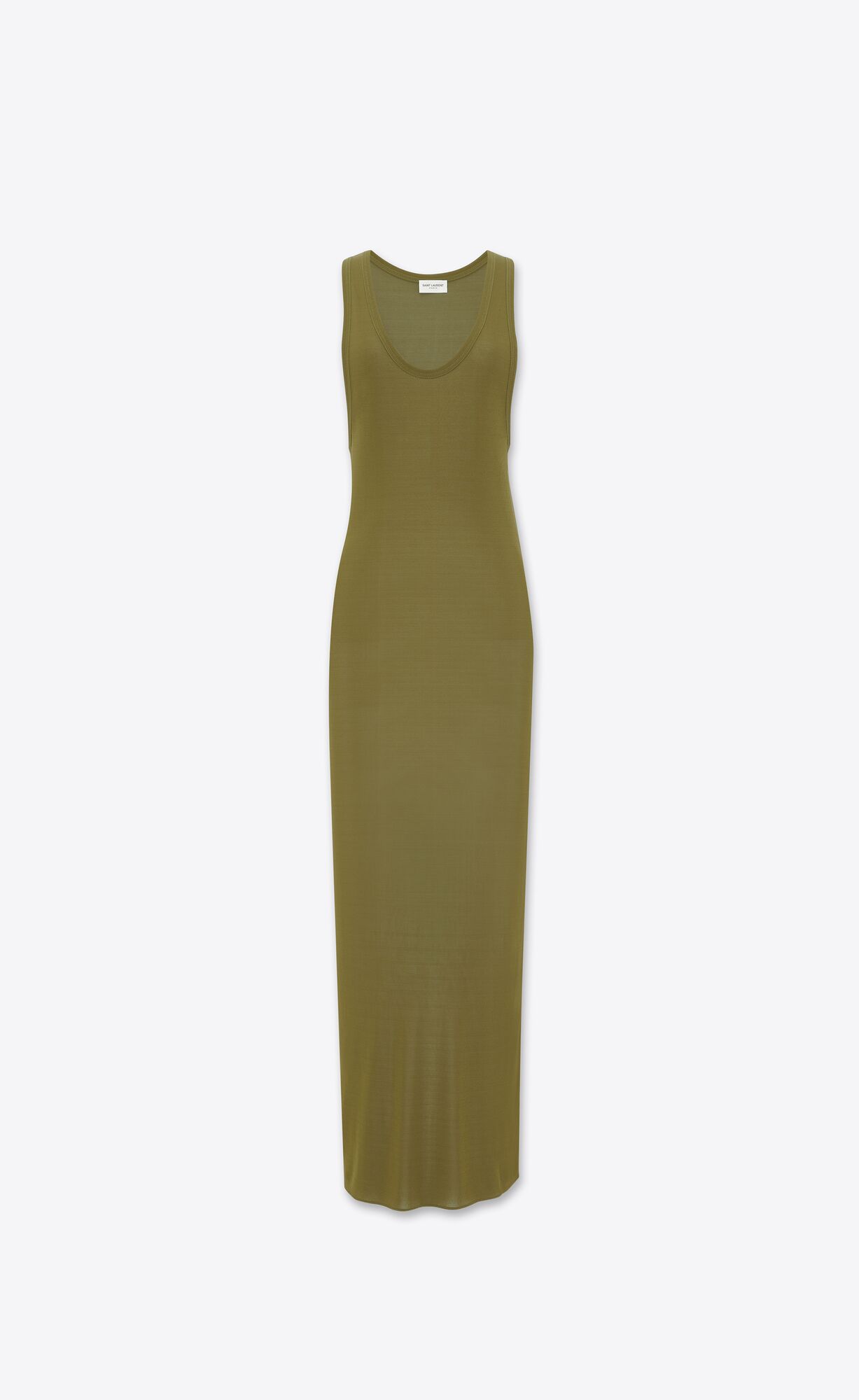 YSL Long Dress In Jersey Vert Mousse | JWPRN4952