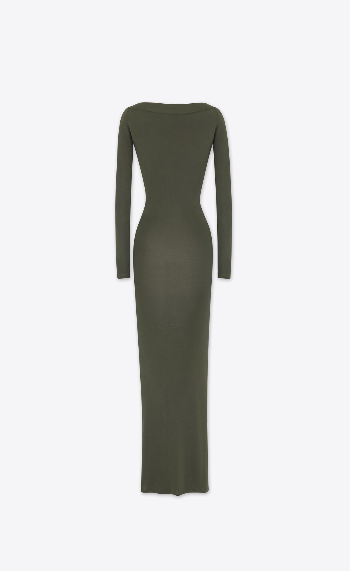 YSL Long Dress In Knit Kaki Militaire | OMTJA4013