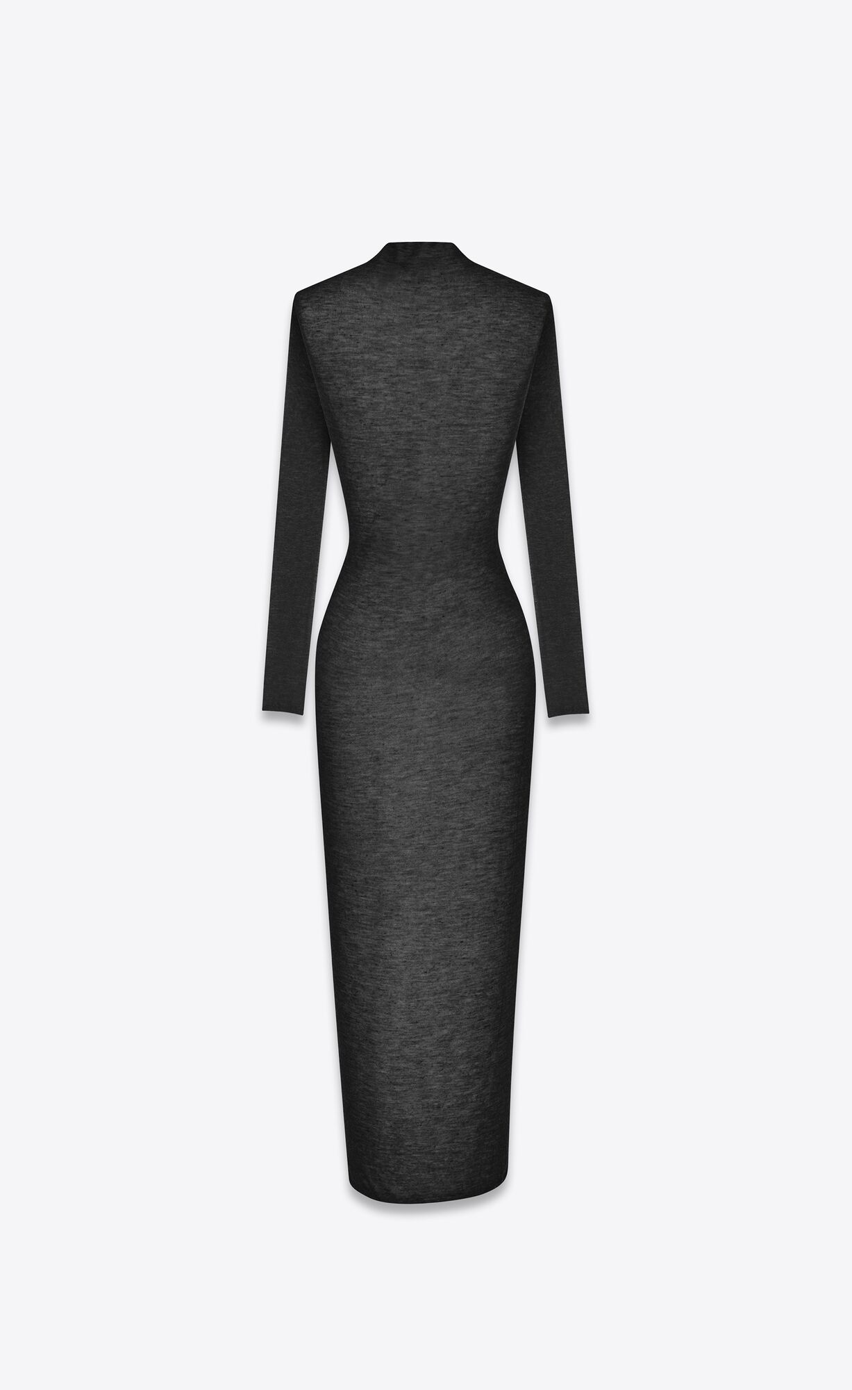 YSL Long Dress In Wool Black | IGUZW3476