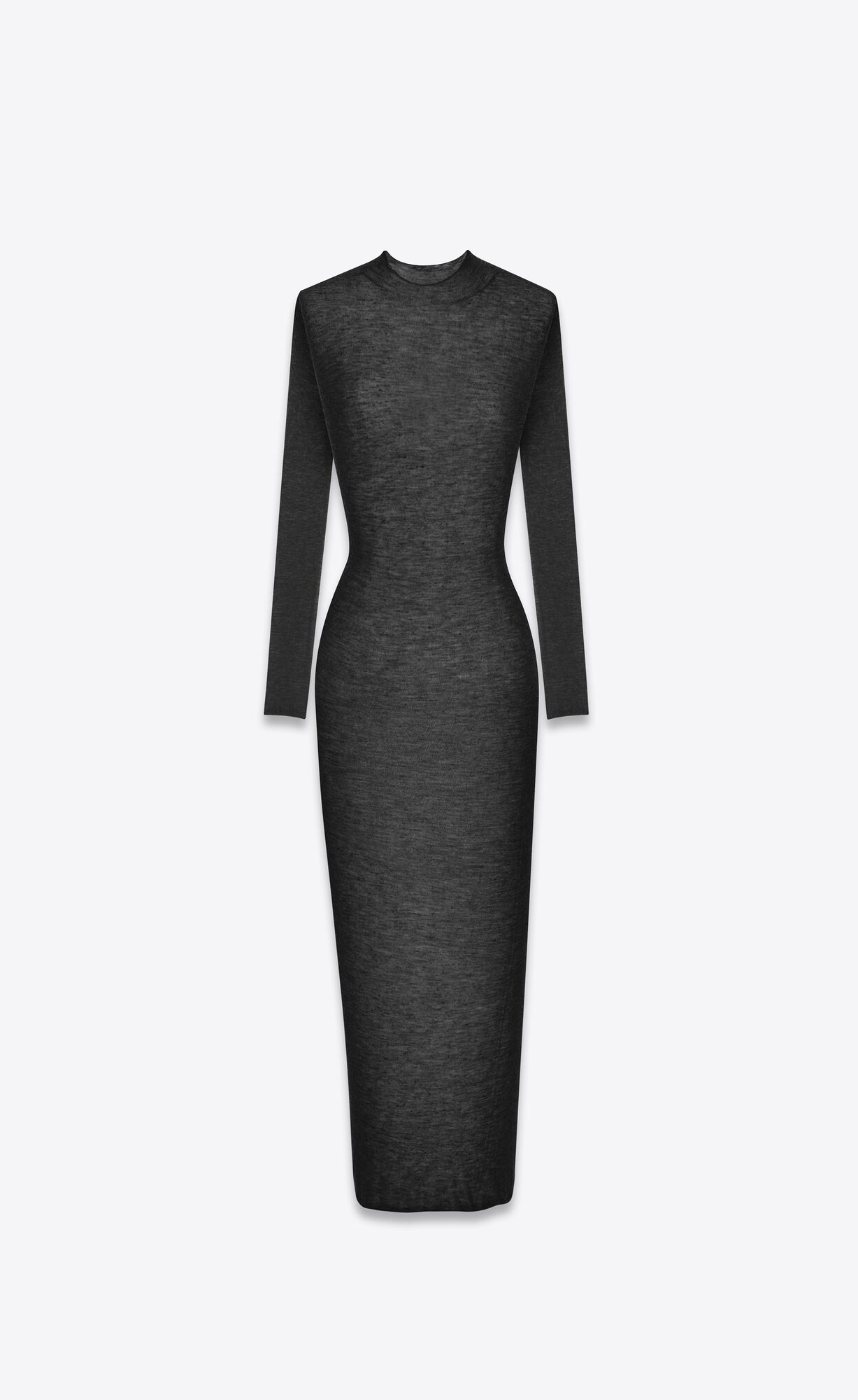 YSL Long Dress In Wool Black | IGUZW3476