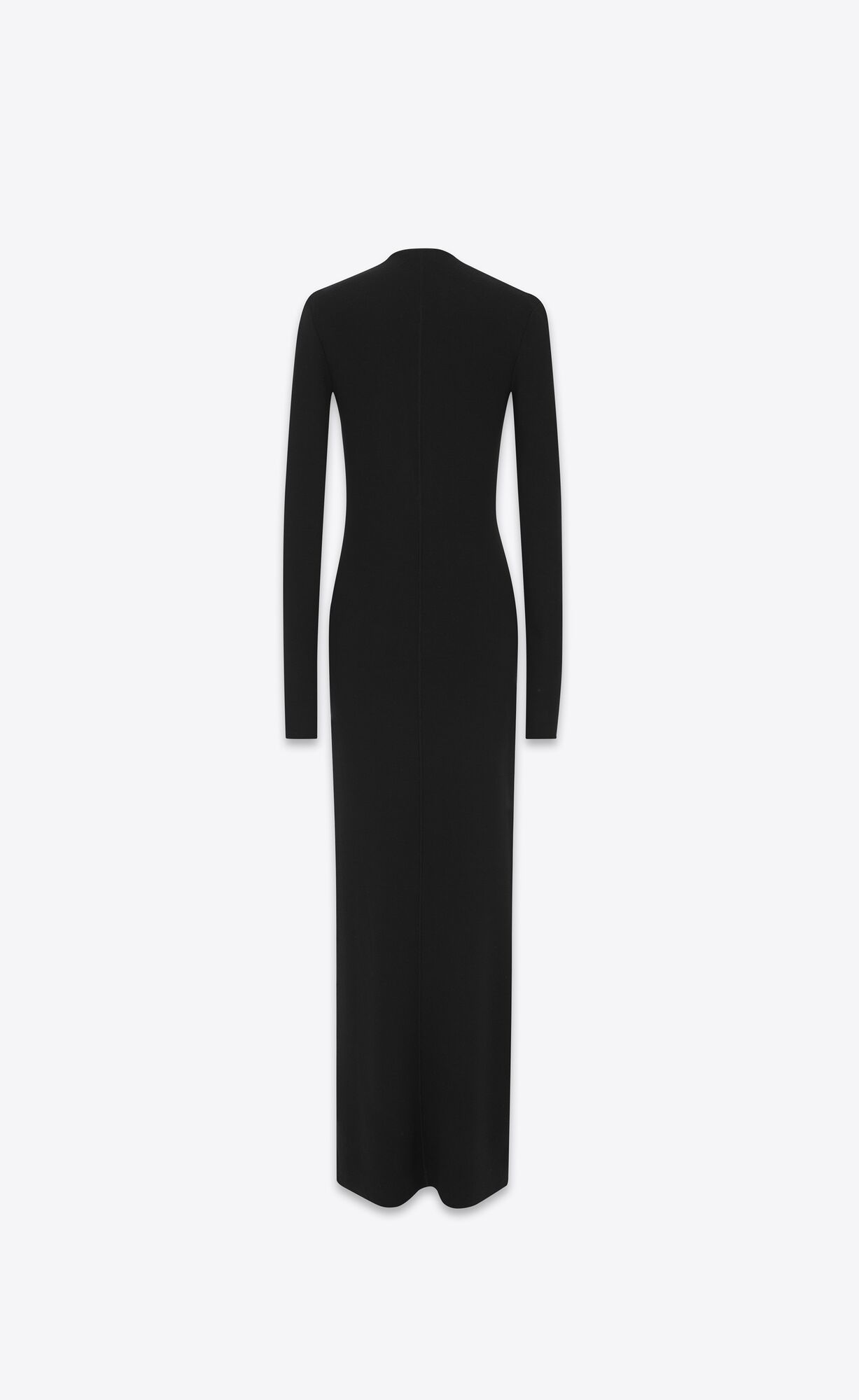 YSL Long Dress In Wool Black | WPYTC8625