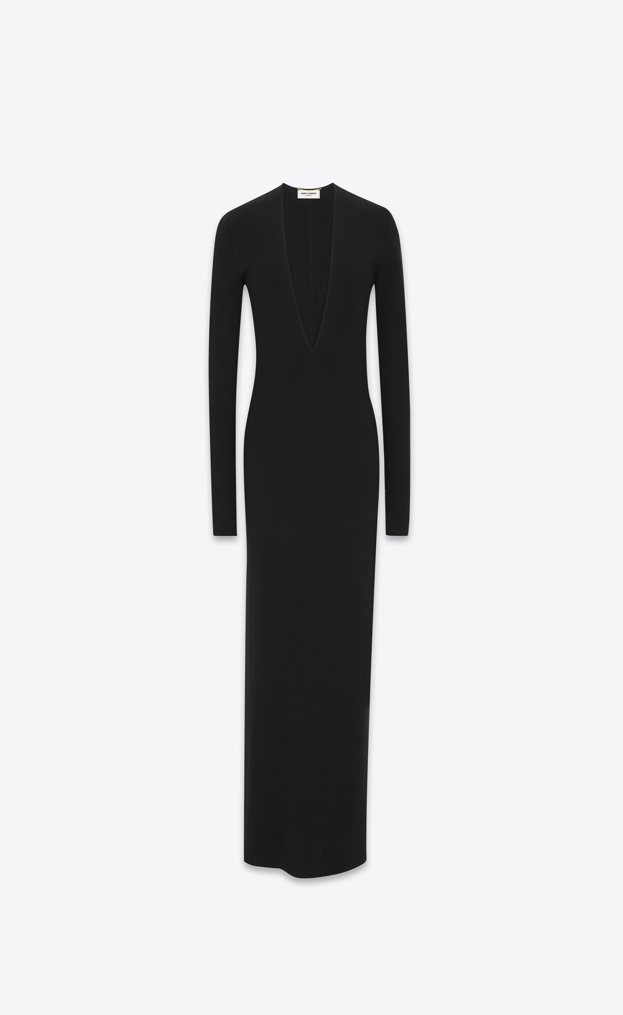 YSL Long Dress In Wool Black | WPYTC8625