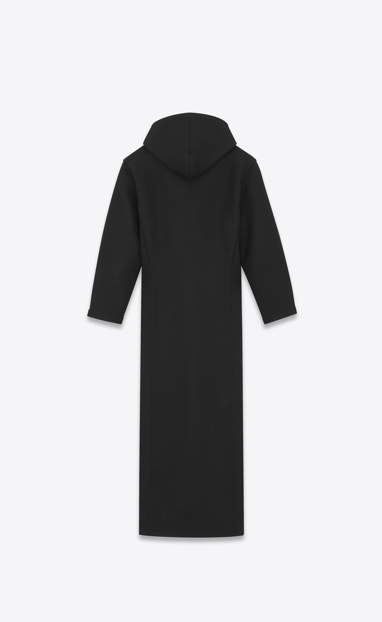 YSL Long Duffle Coat In Wool Black | KGTLH6195