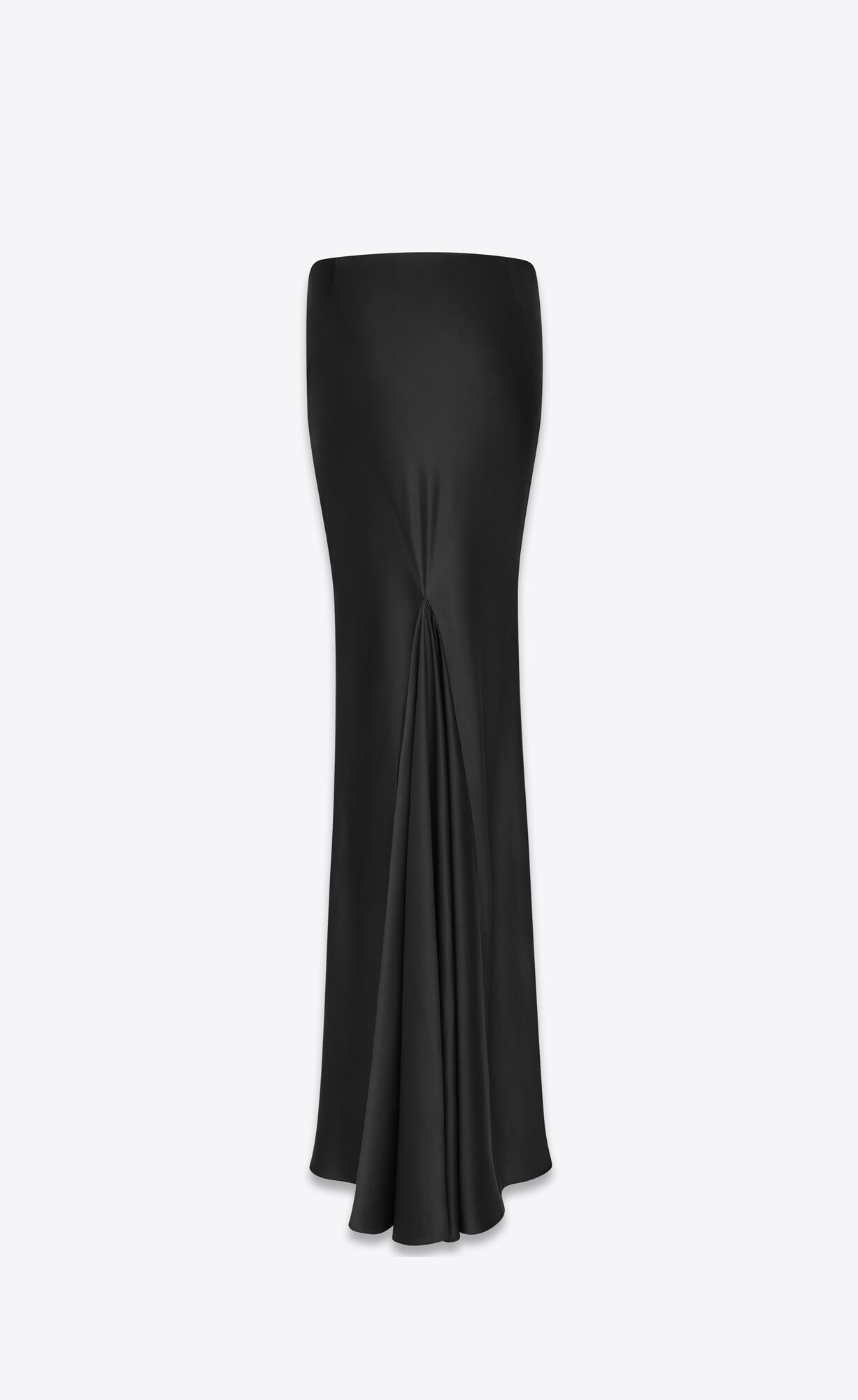 YSL Long Skirt In Washed Satin Black | VMGTN4013