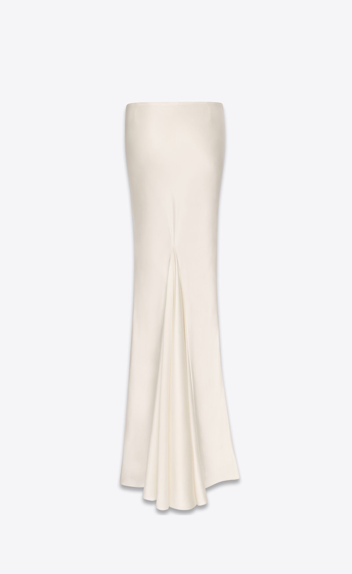 YSL Long Skirt In Washed Satin Craie | GISFQ4189