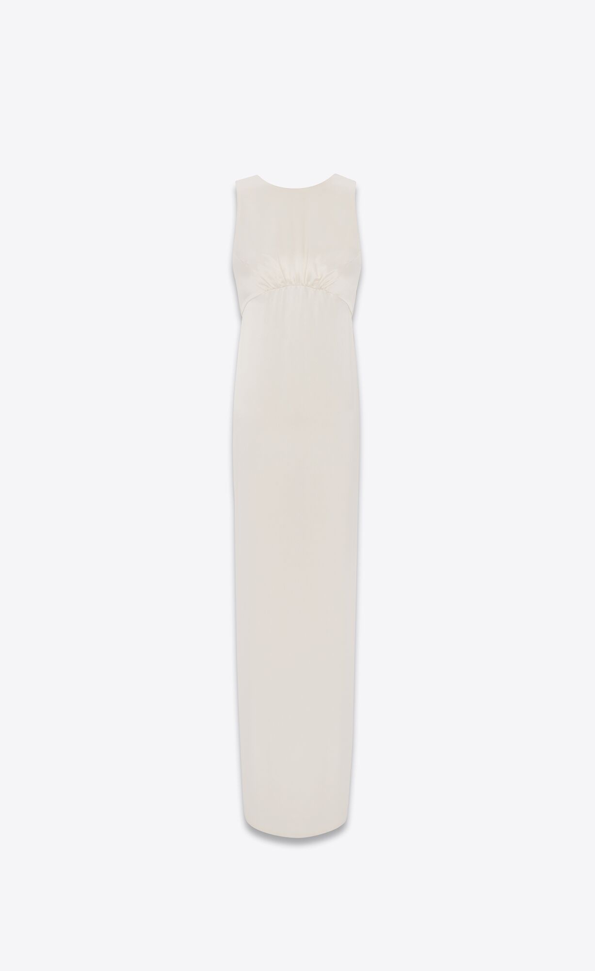 YSL Long Tube Dress In Crepe Satin Craie | MKFBU4319