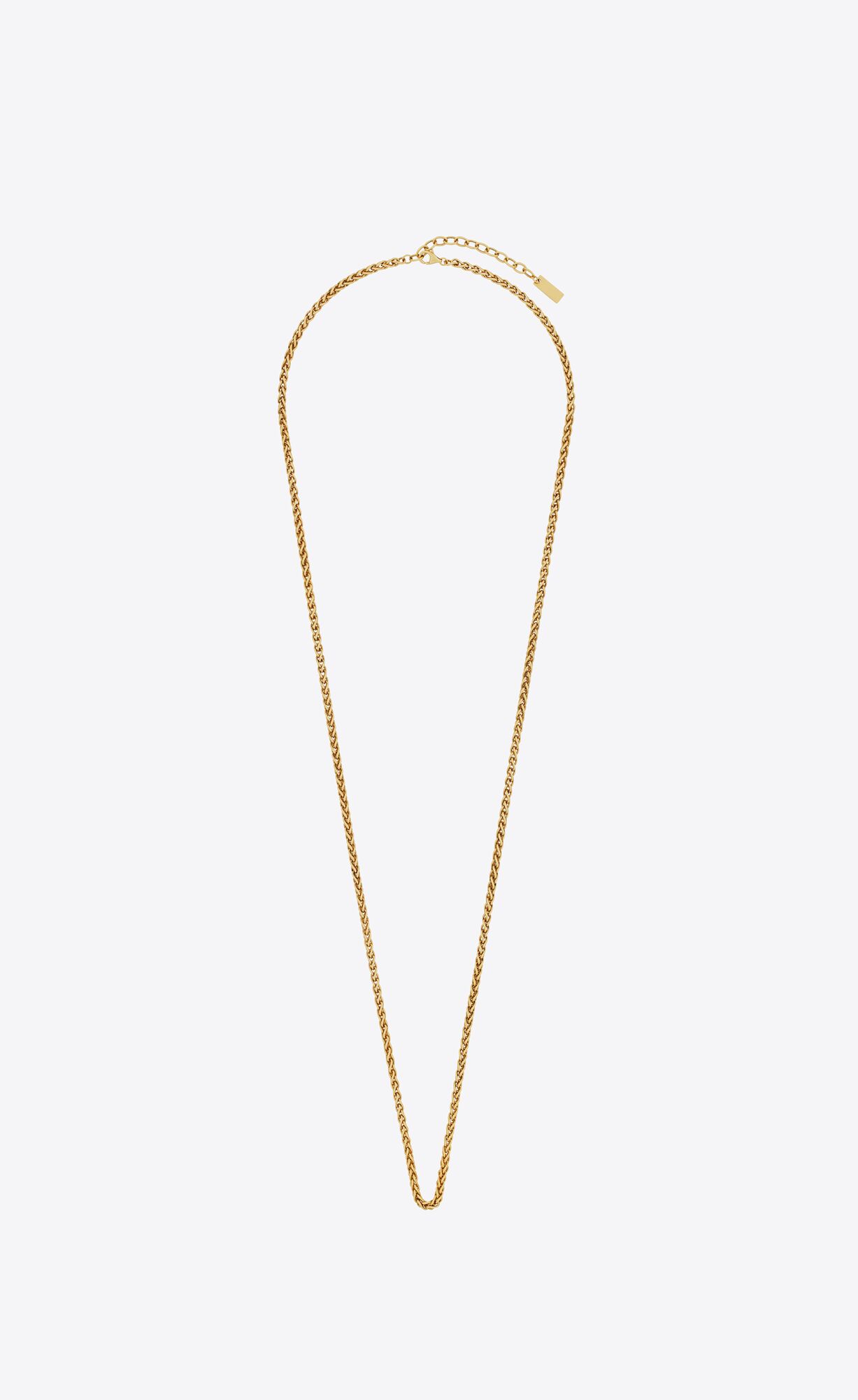 YSL Long Wheat Chain Necklace In Metal Aged Gold | JPEUL1348