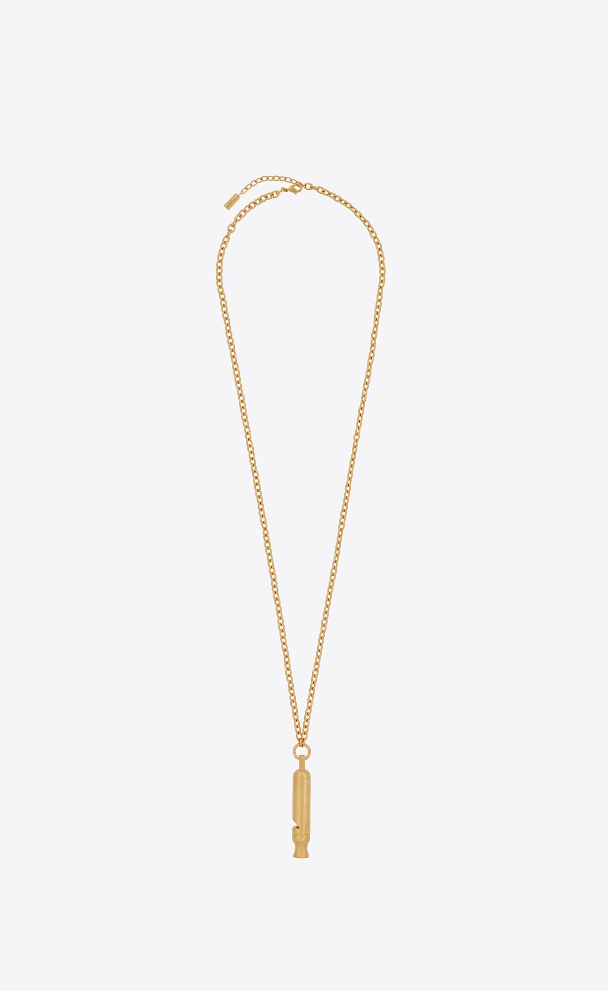 YSL Long Whistle Charm Necklace In Metal Brass Gold | XCRKI2085