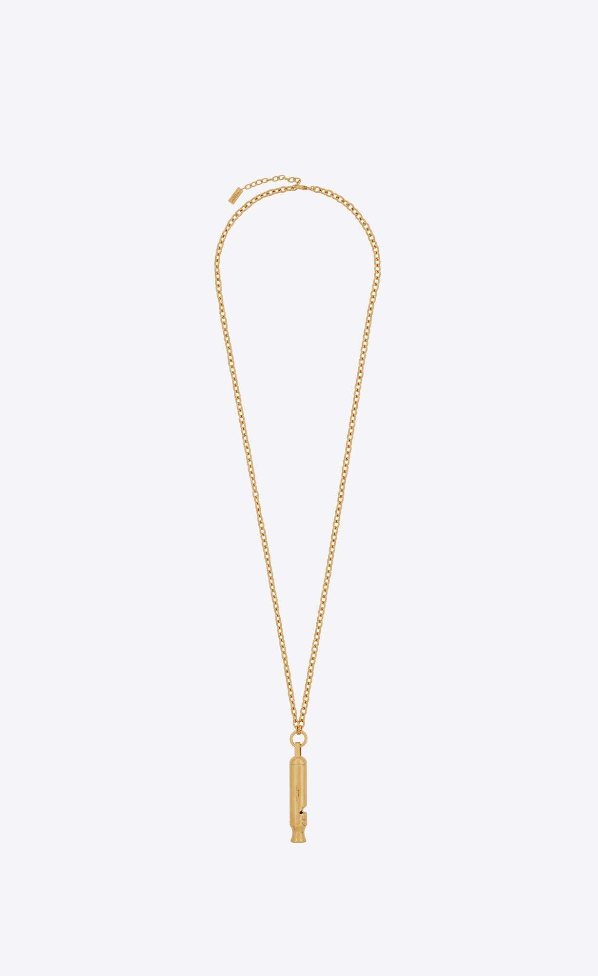 YSL Long Whistle Charm Necklace In Metal Brass Gold | XCRKI2085