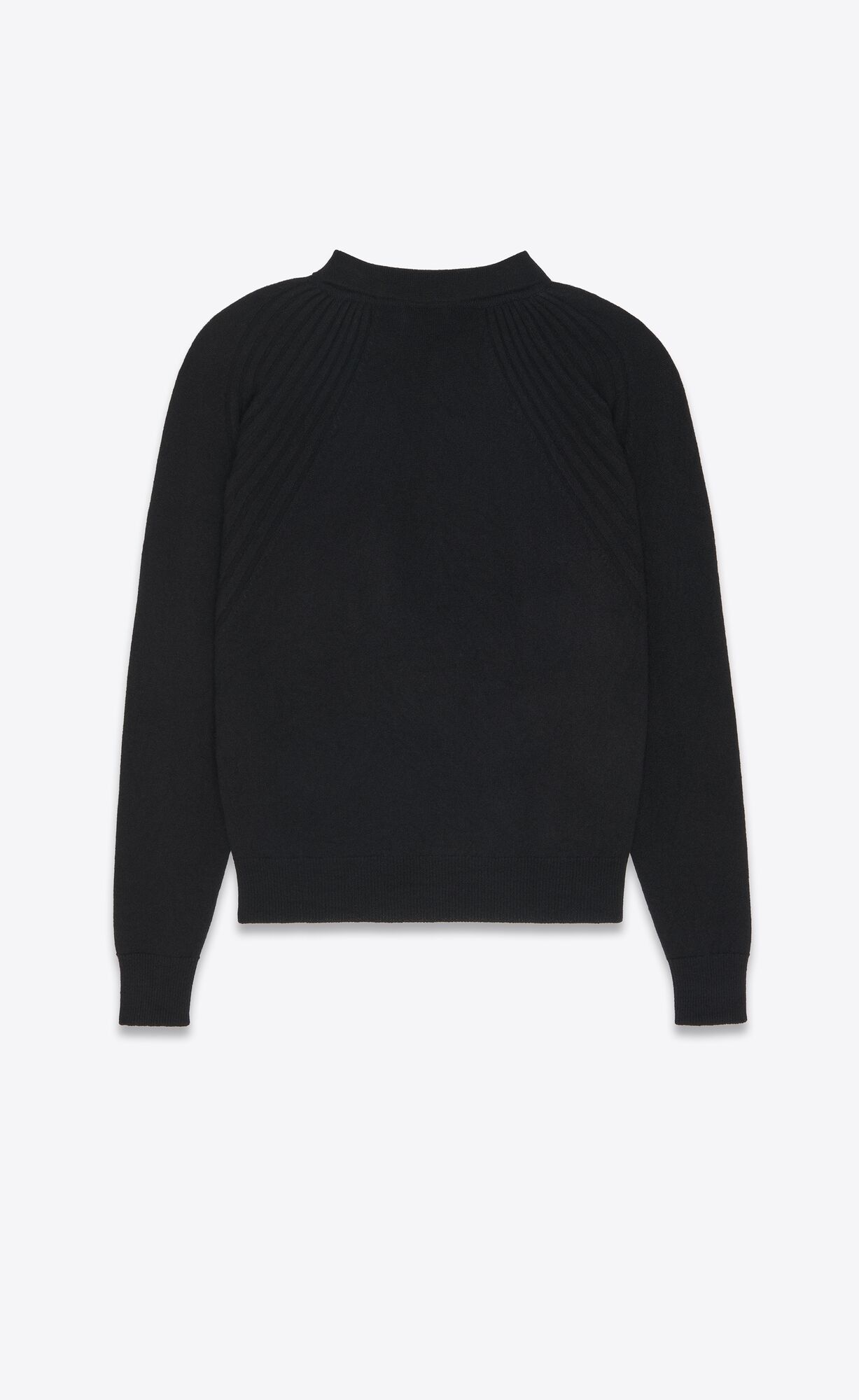 YSL Long-sleeve Polo Shirt In Cashmere Noir | HECQB7509