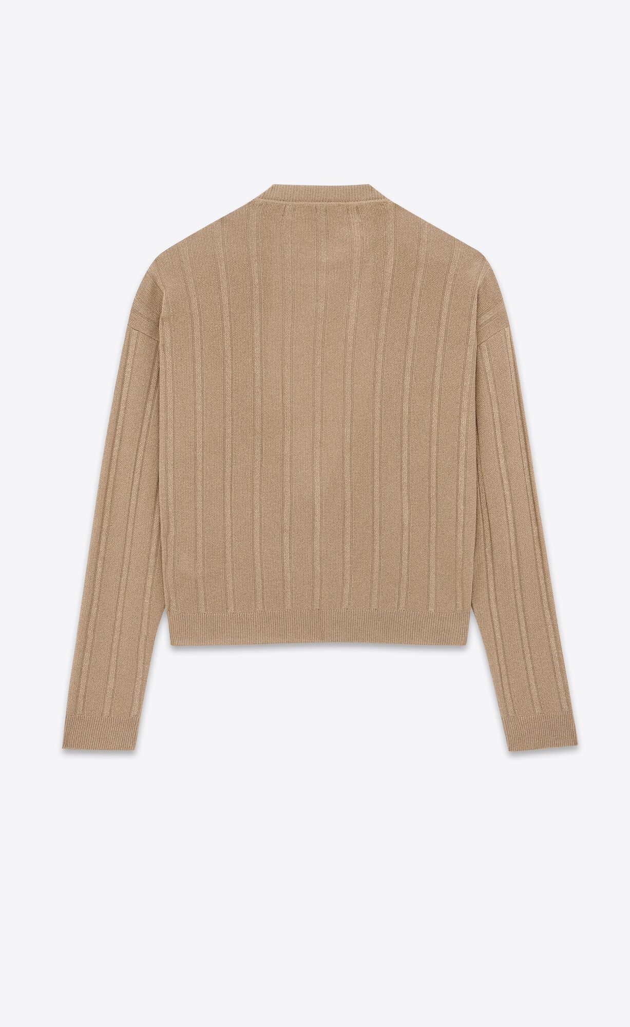 YSL Loose Cardigan In Ribbed Knit Dore | JRKGC3062