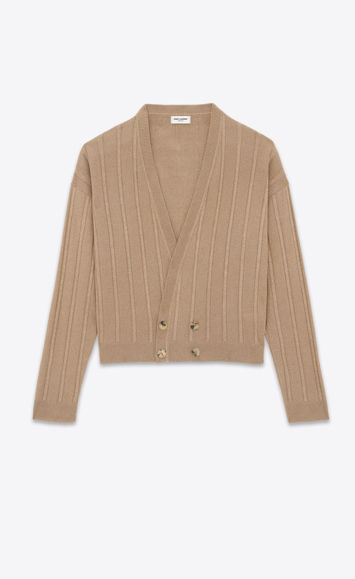 YSL Loose Cardigan In Ribbed Knit Dore | JRKGC3062