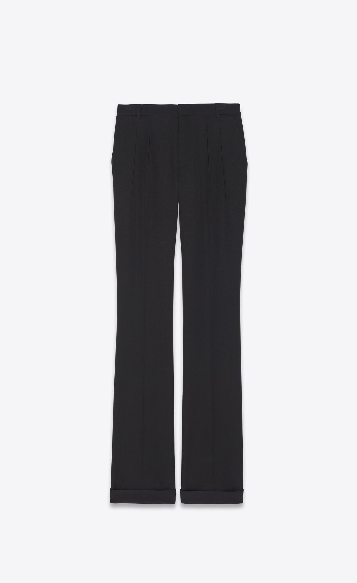 YSL Loose-fit Pants In Grain De Poudre Noir | GEJOH1207