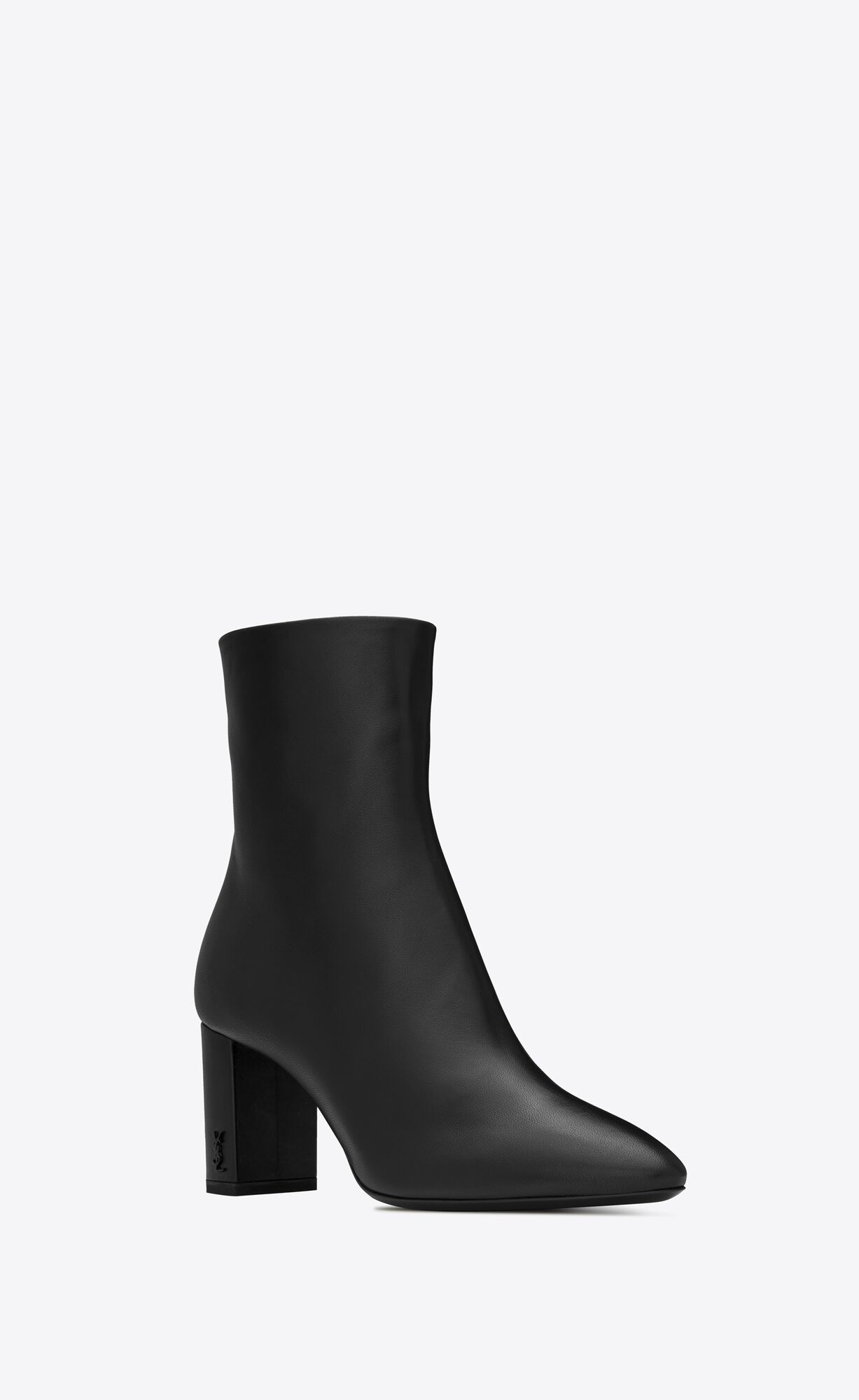 YSL Lou Ankle Boots In Smooth Leather Black | UBDWY1243