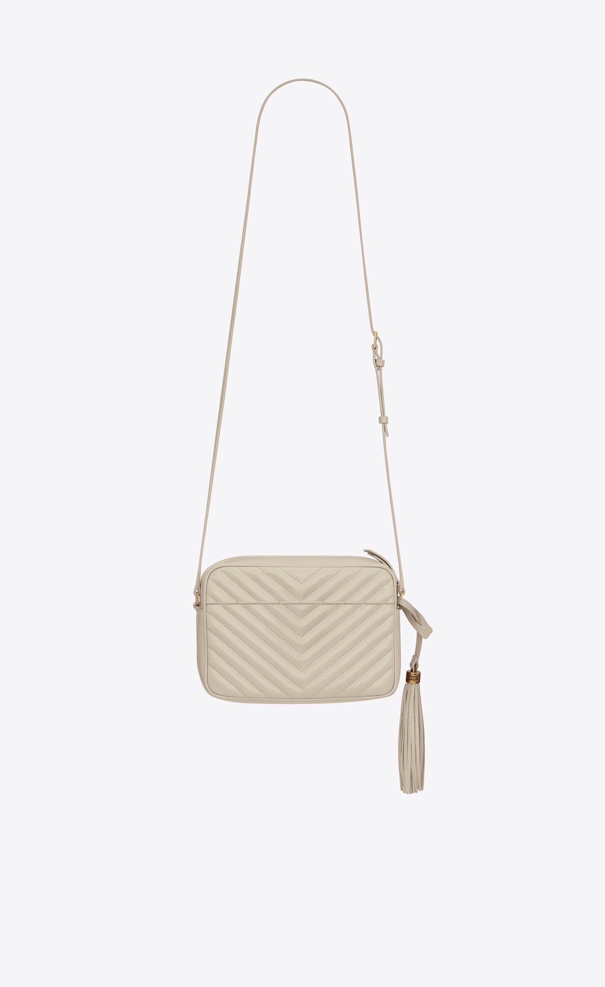 YSL Lou Camera Bag In Quilted Leather Blanc Vintage | BAKOL4185