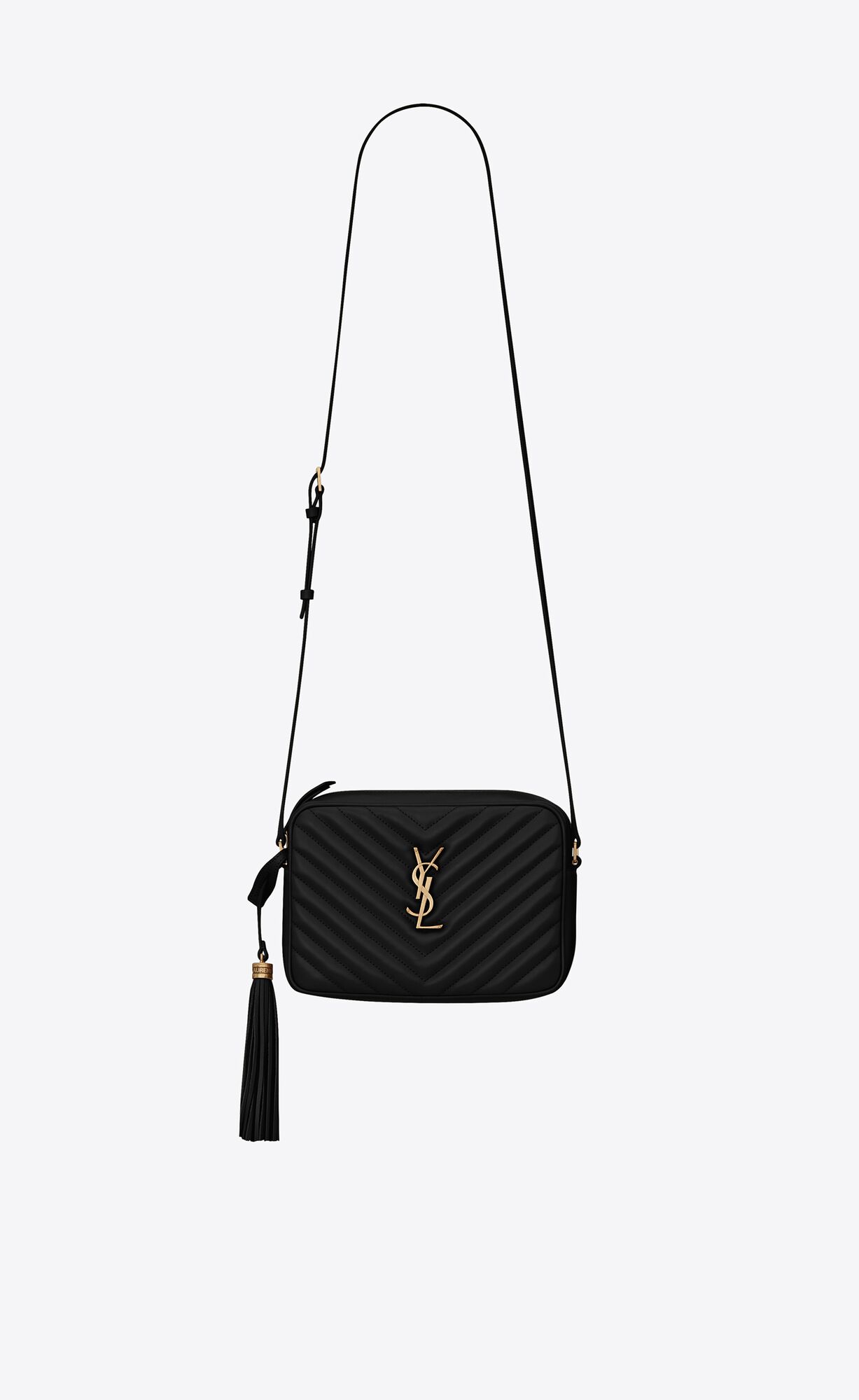 YSL Lou Camera Bag In Quilted Leather Black | TJYPA9416