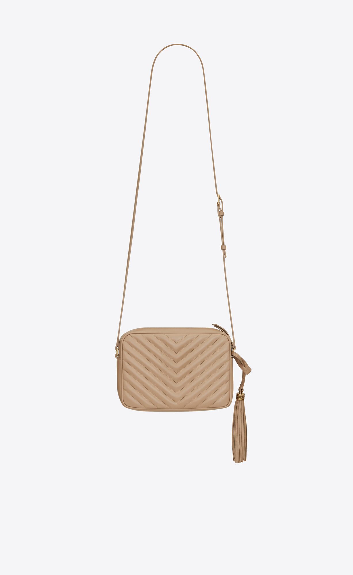 YSL Lou Camera Bag In Quilted Leather Dark Beige | LJTIN8401