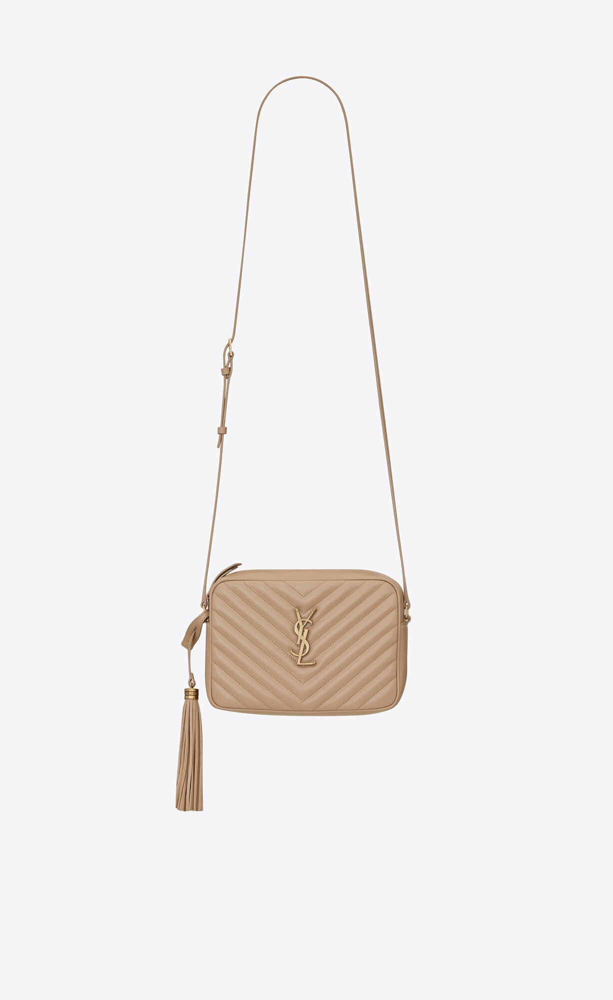 YSL Lou Camera Bag In Quilted Leather Dark Beige | LJTIN8401