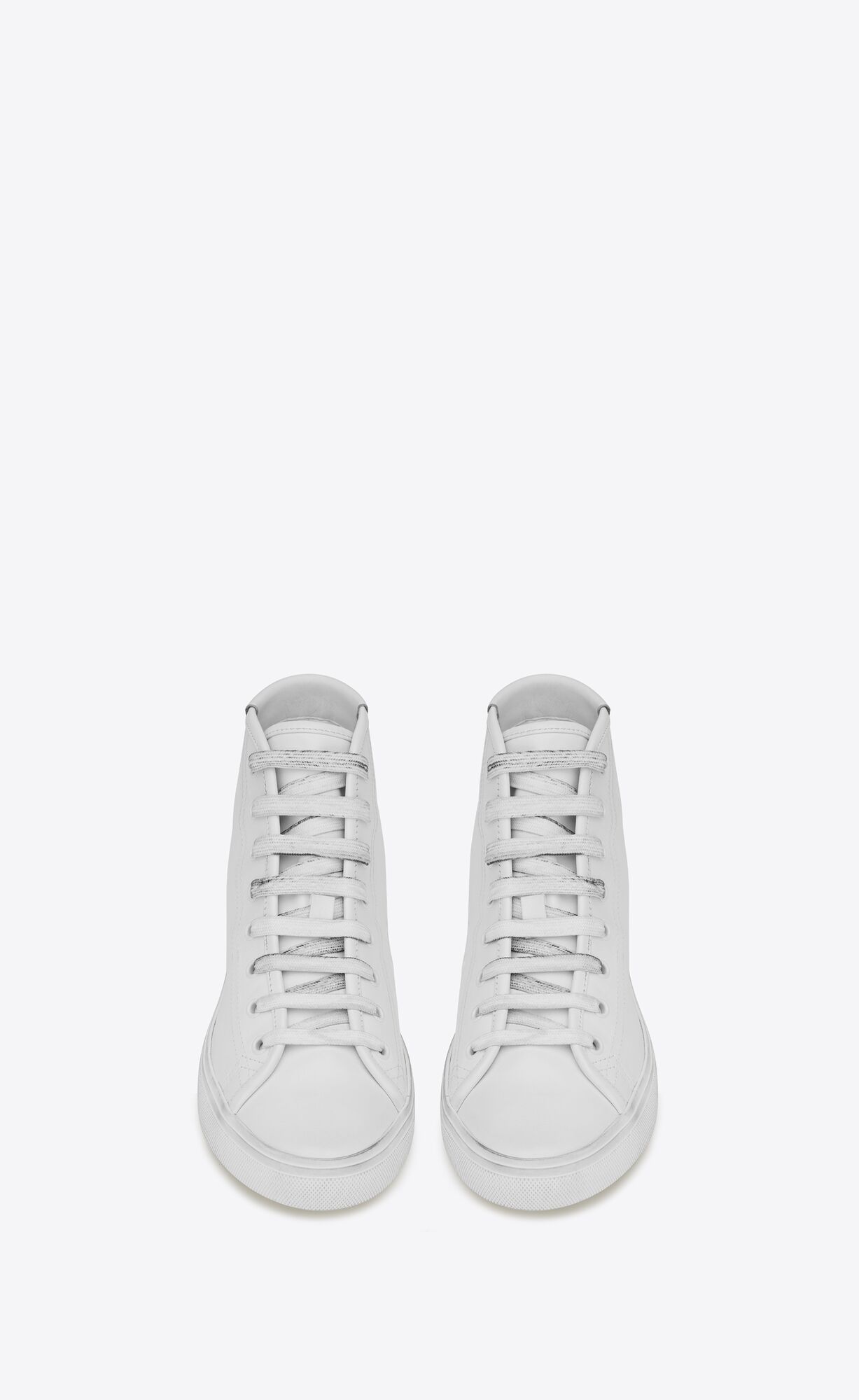 YSL Malibu Mid-top Sneakers In Smooth Leather Optic White | AXDVU5820