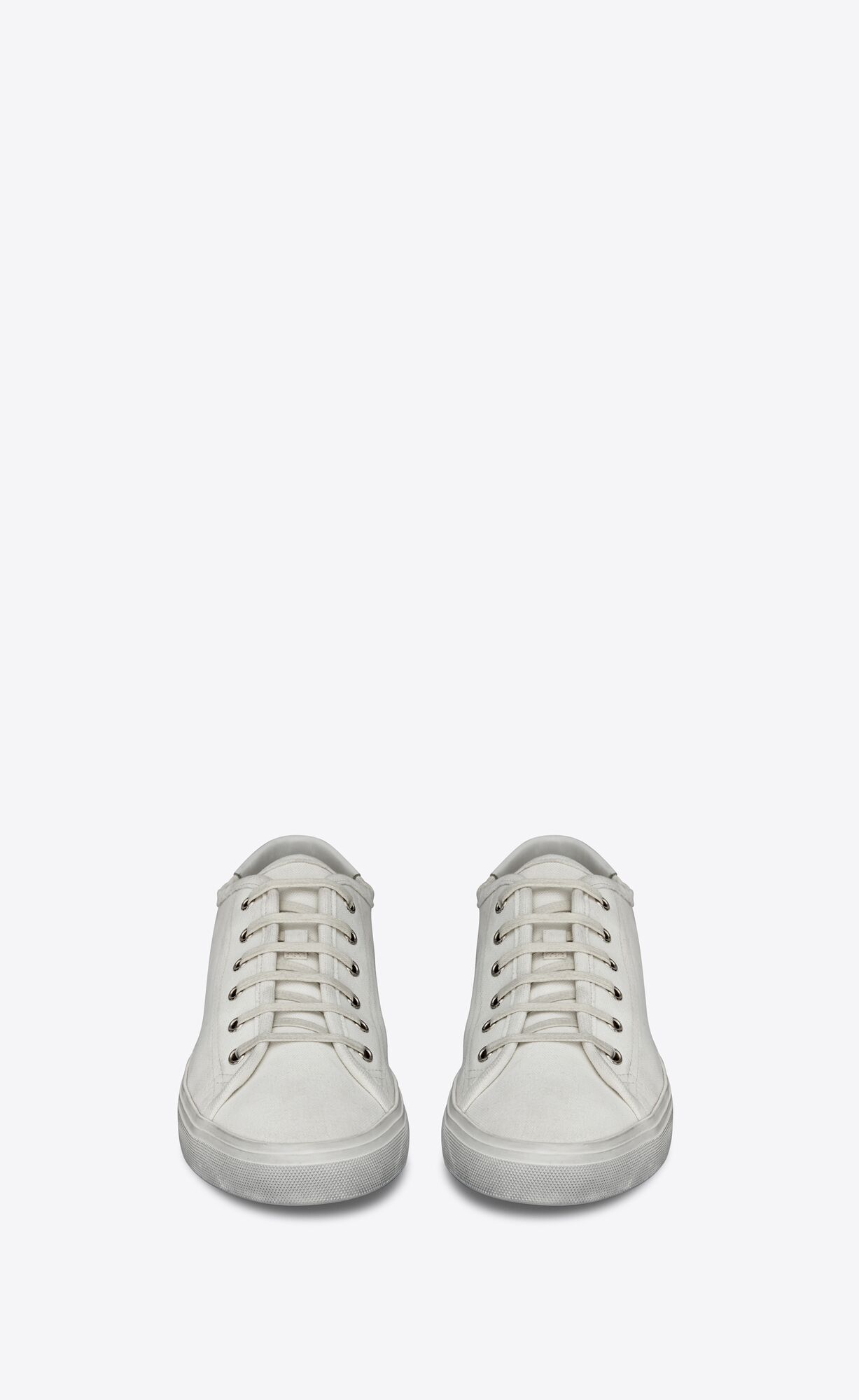 YSL Malibu Sneakers In Canvas And Leather Optic White | SFICH7364