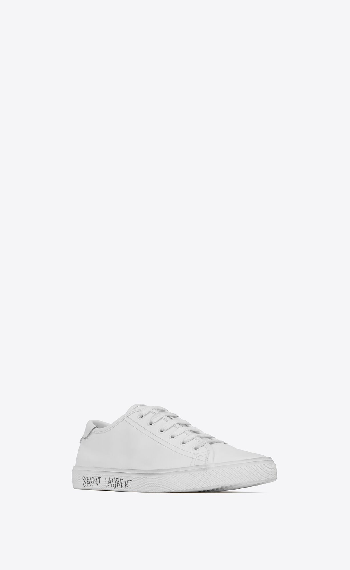 YSL Malibu Sneakers In Smooth Leather Optic White | KLMAC8236