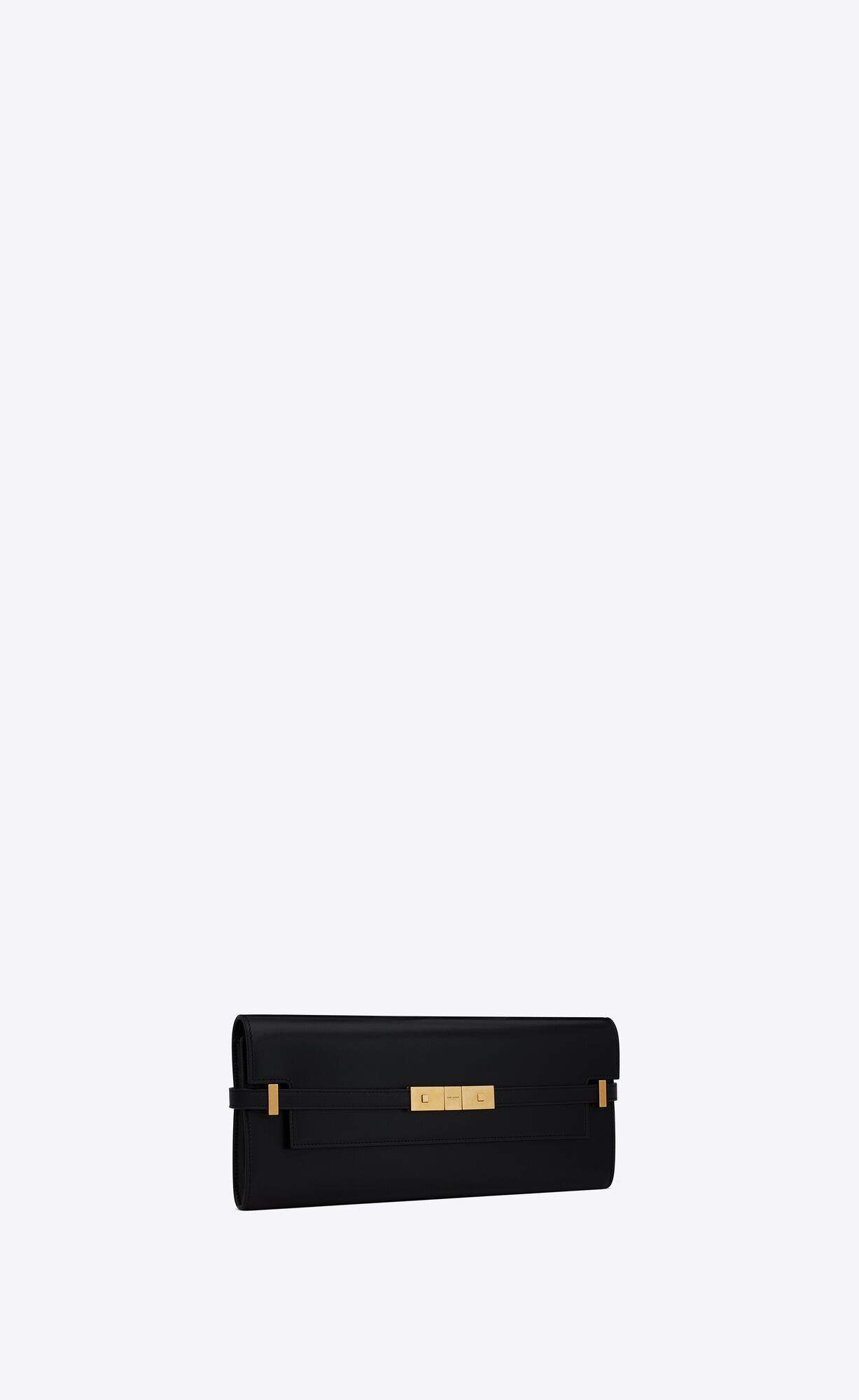 YSL Manhattan Clutch In Box Saint Laurent Leather Noir | TMNJR4901