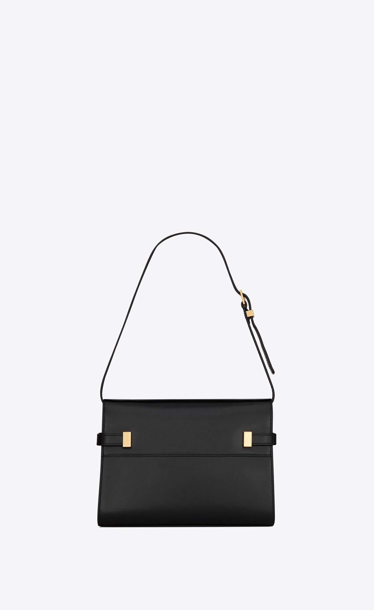 YSL Manhattan Small Shoulder Bag In Box Saint Laurent Leather Black | BWRLD1079