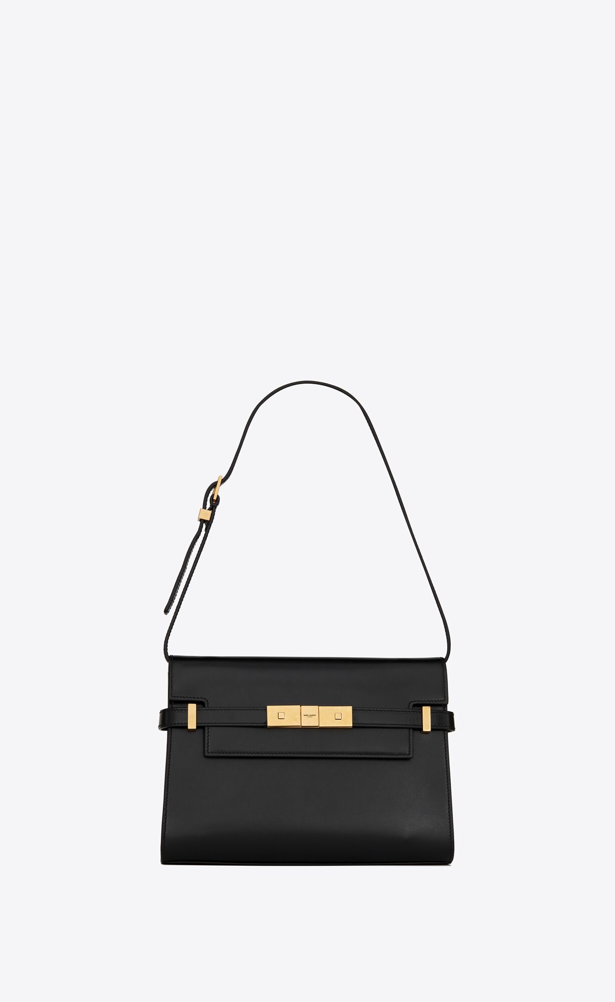 YSL Manhattan Small Shoulder Bag In Box Saint Laurent Leather Black | BWRLD1079