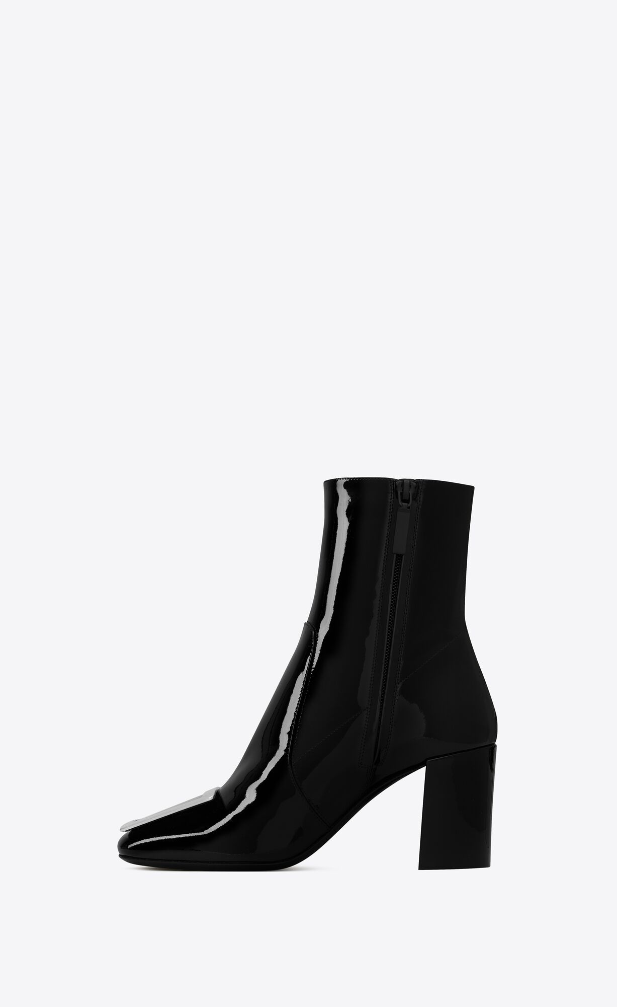 YSL Maxine Booties In Patent Leather Black | CNPTA9346