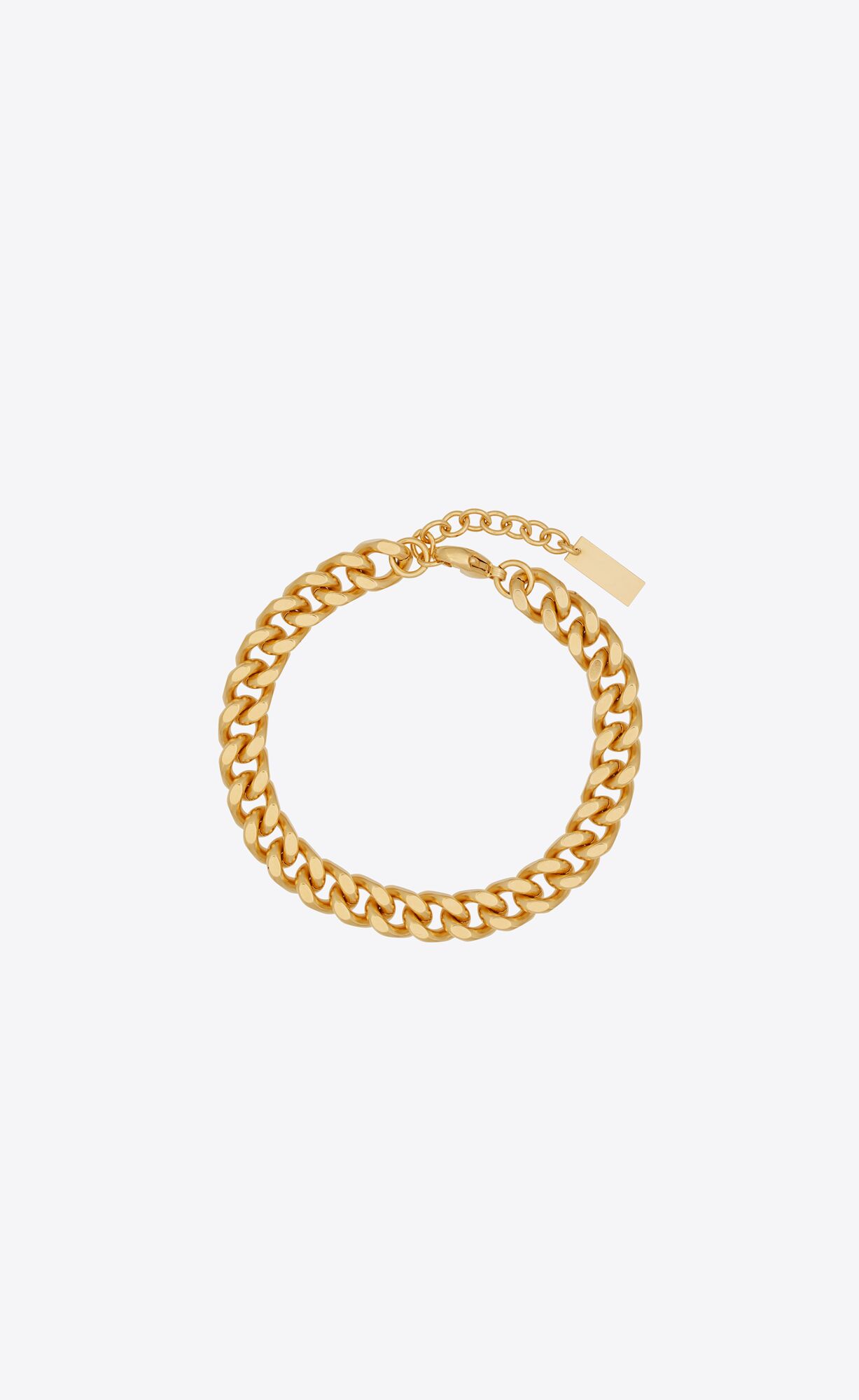 YSL Medium Curb Chain Bracelet In Metal Brass Gold | IKURX3684