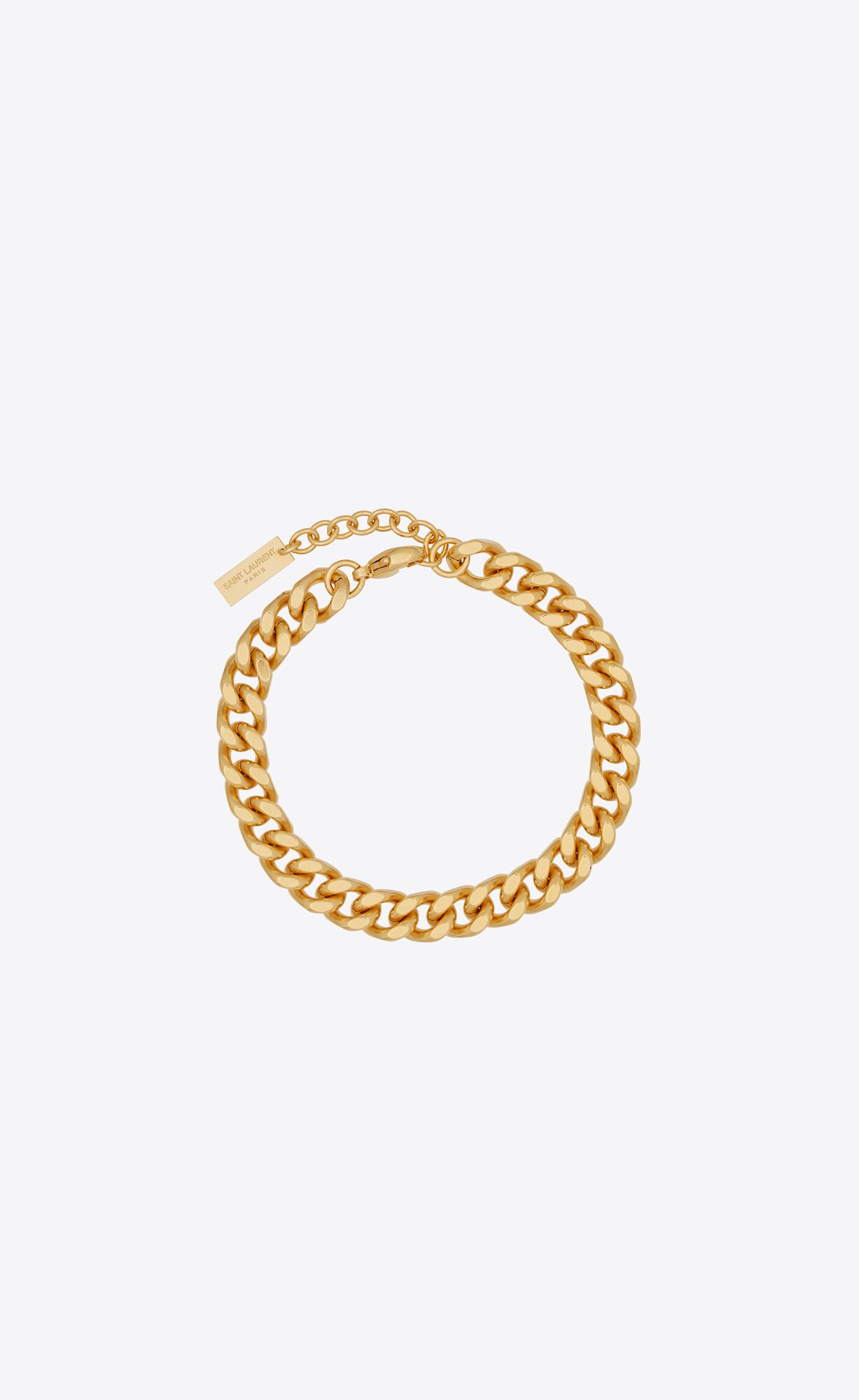 YSL Medium Curb Chain Bracelet In Metal Brass Gold | IKURX3684