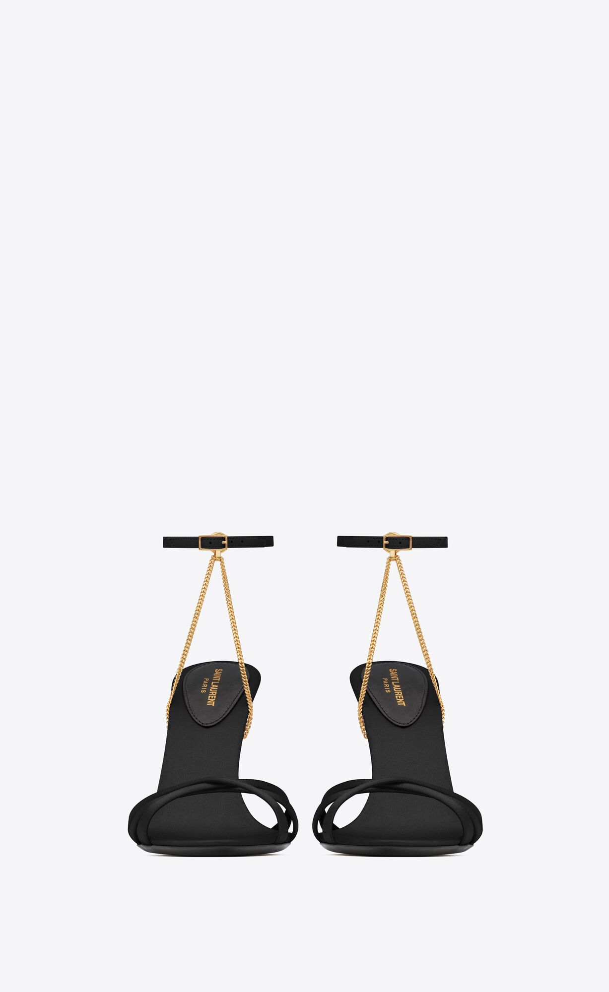 YSL Melody Sandals In Crepe Satin Black | GPRCQ3290