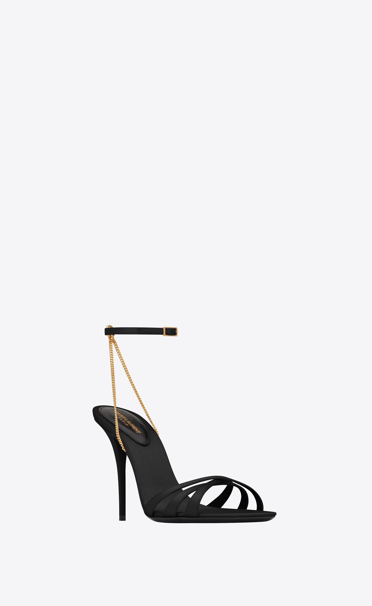 YSL Melody Sandals In Crepe Satin Black | GPRCQ3290