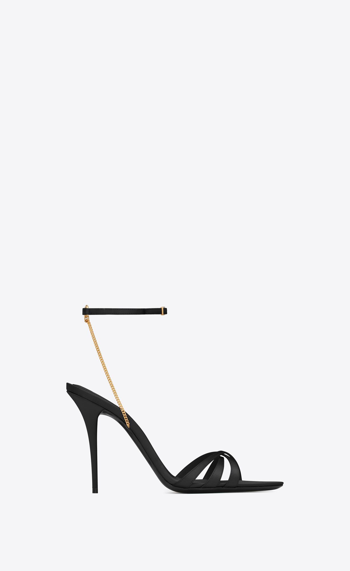 YSL Melody Sandals In Crepe Satin Black | GPRCQ3290