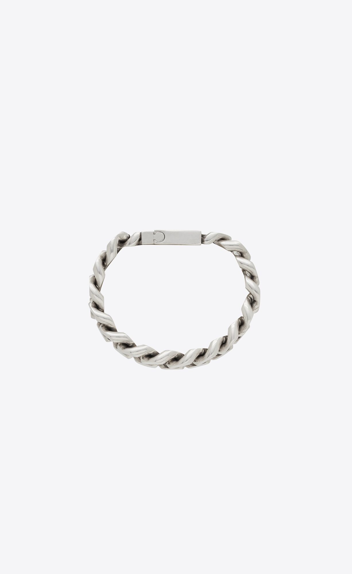 YSL Metal Curb Chain Bracelet Oxidized Silver | EVNLP8132