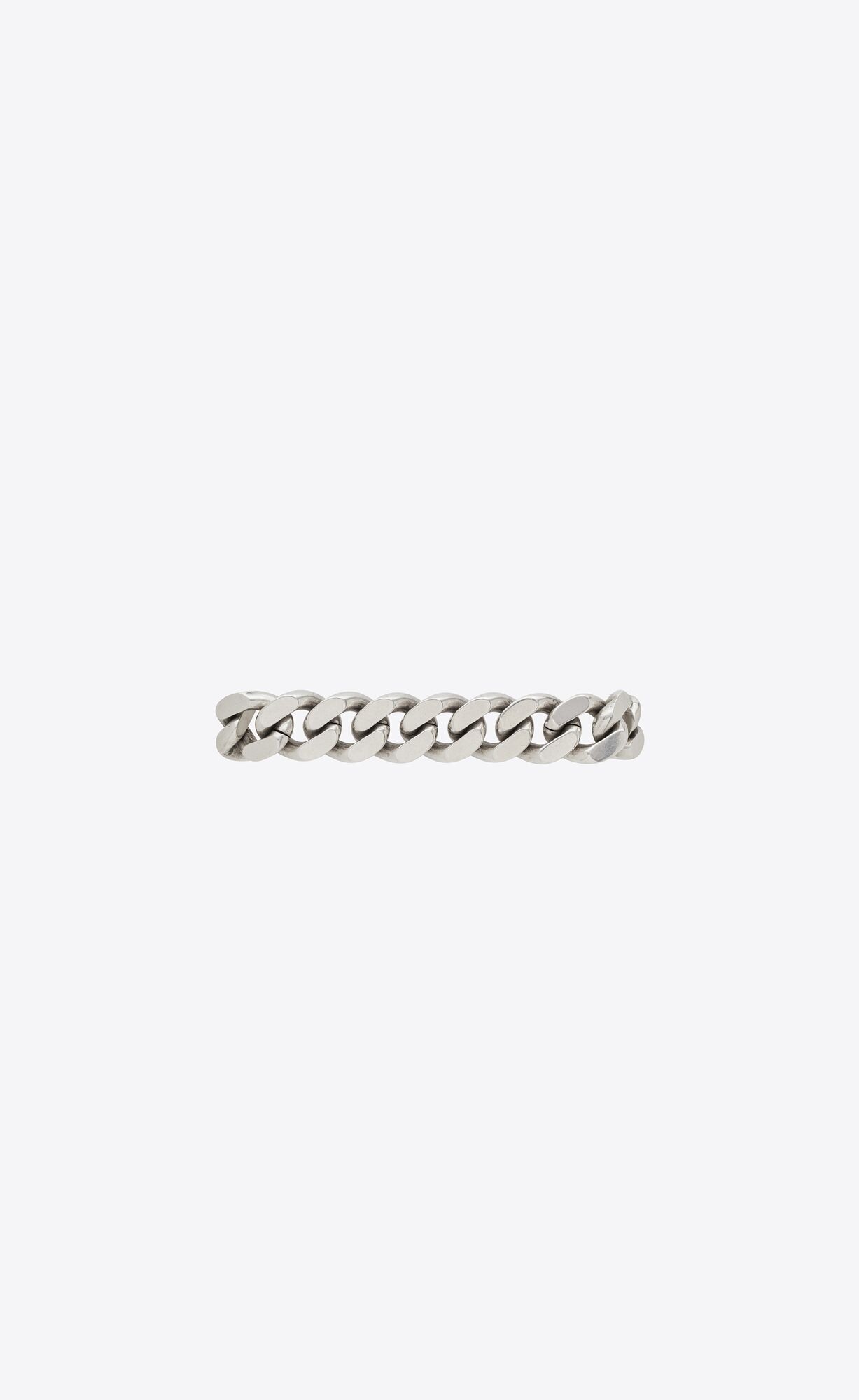 YSL Metal Curb Chain Bracelet Oxidized Silver | EVNLP8132